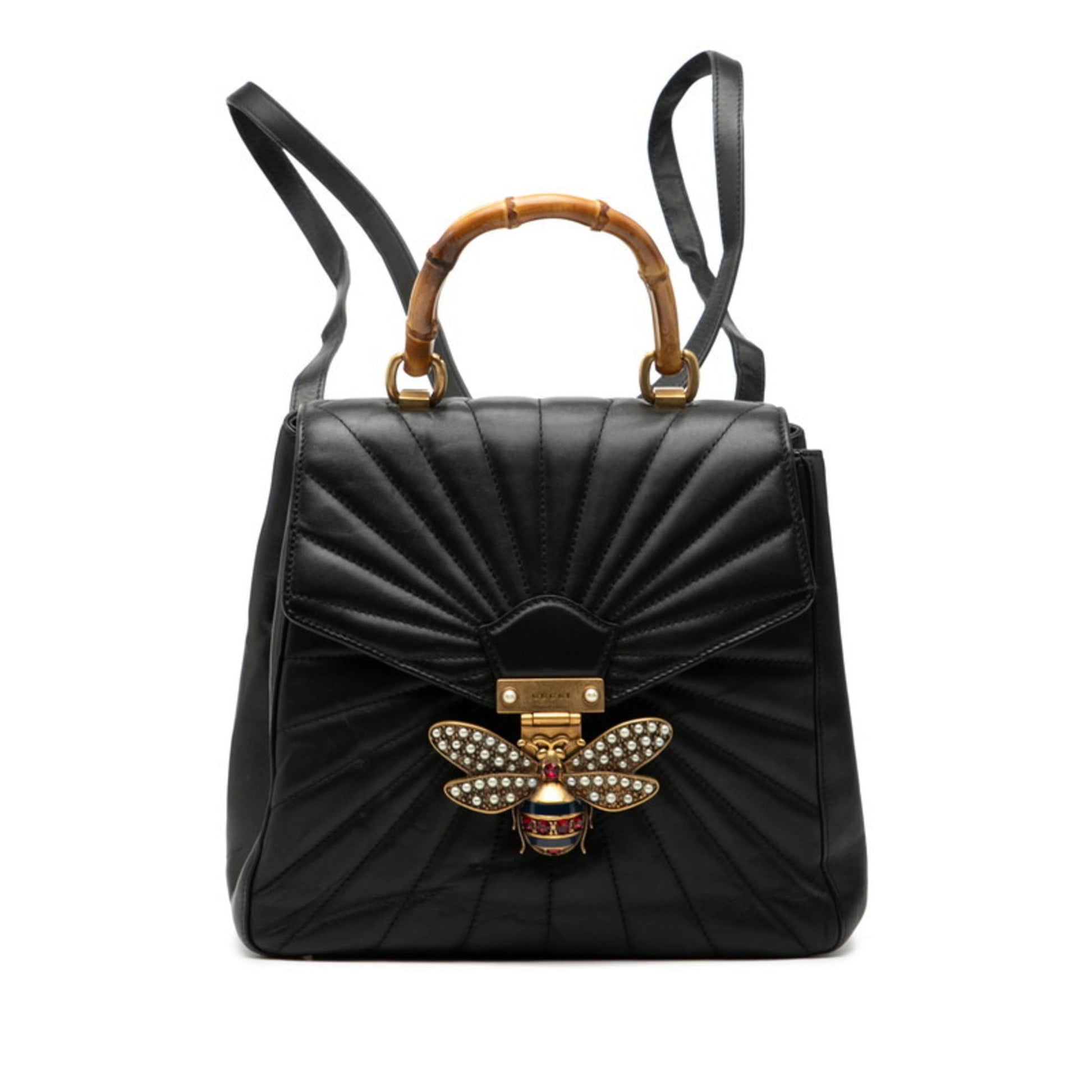 Gucci Black Leather Backpack