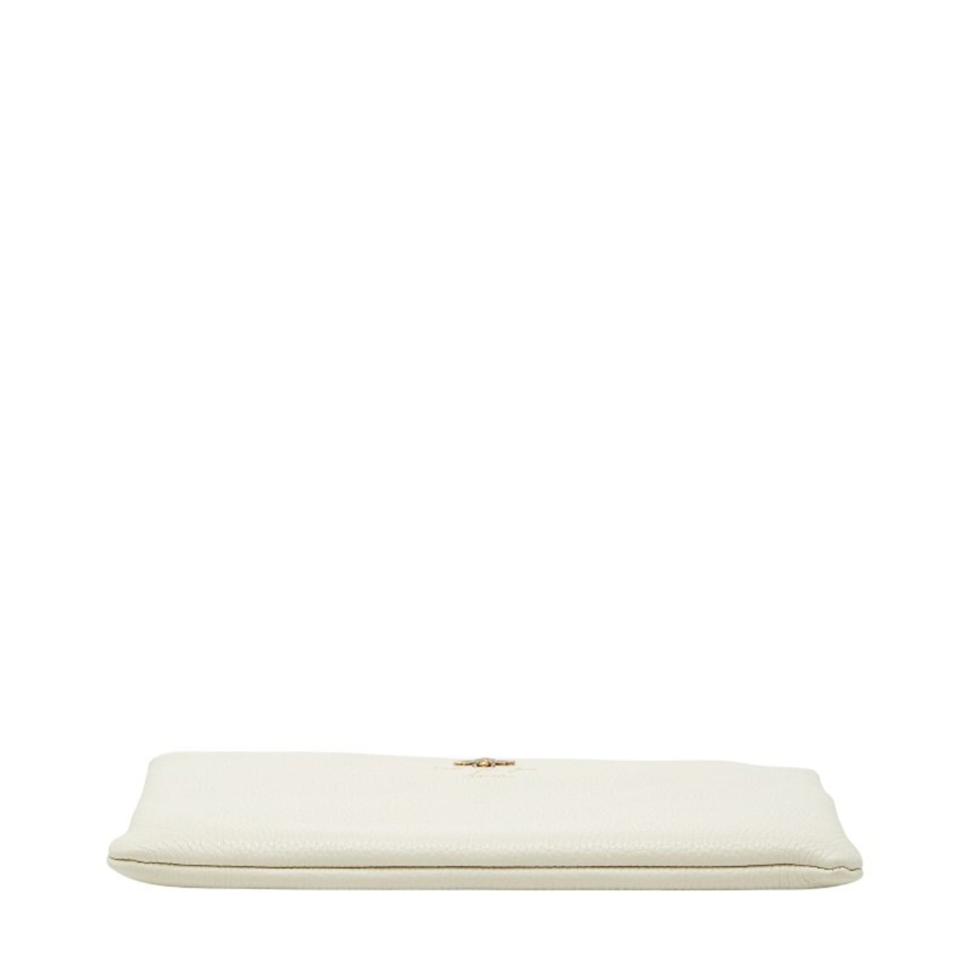 Gucci Ivory White Leather Clutch Bag