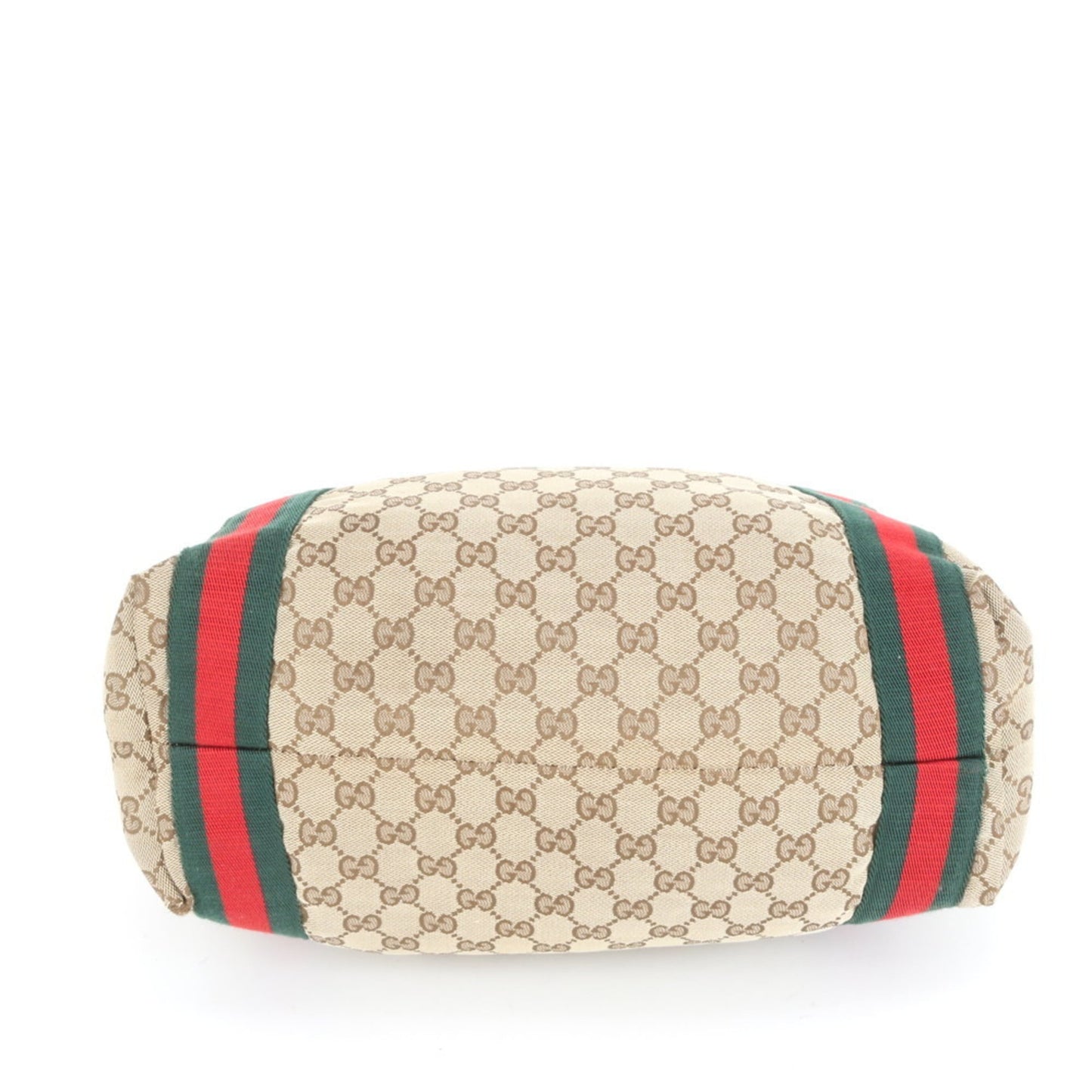Gucci Brown Leather Canvas Tote Bag