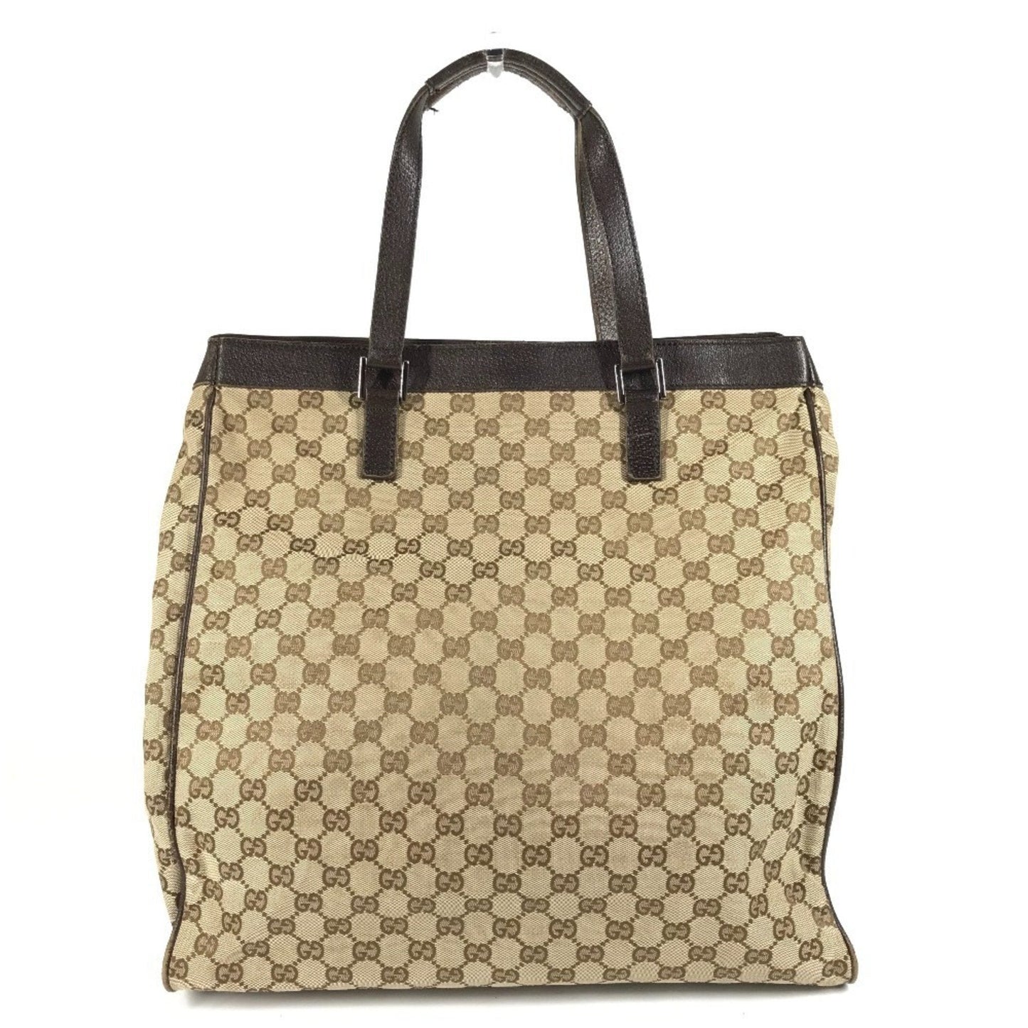 Gucci Beige Dark Brown Gg Canvas Shoulder Bag Tote Bag