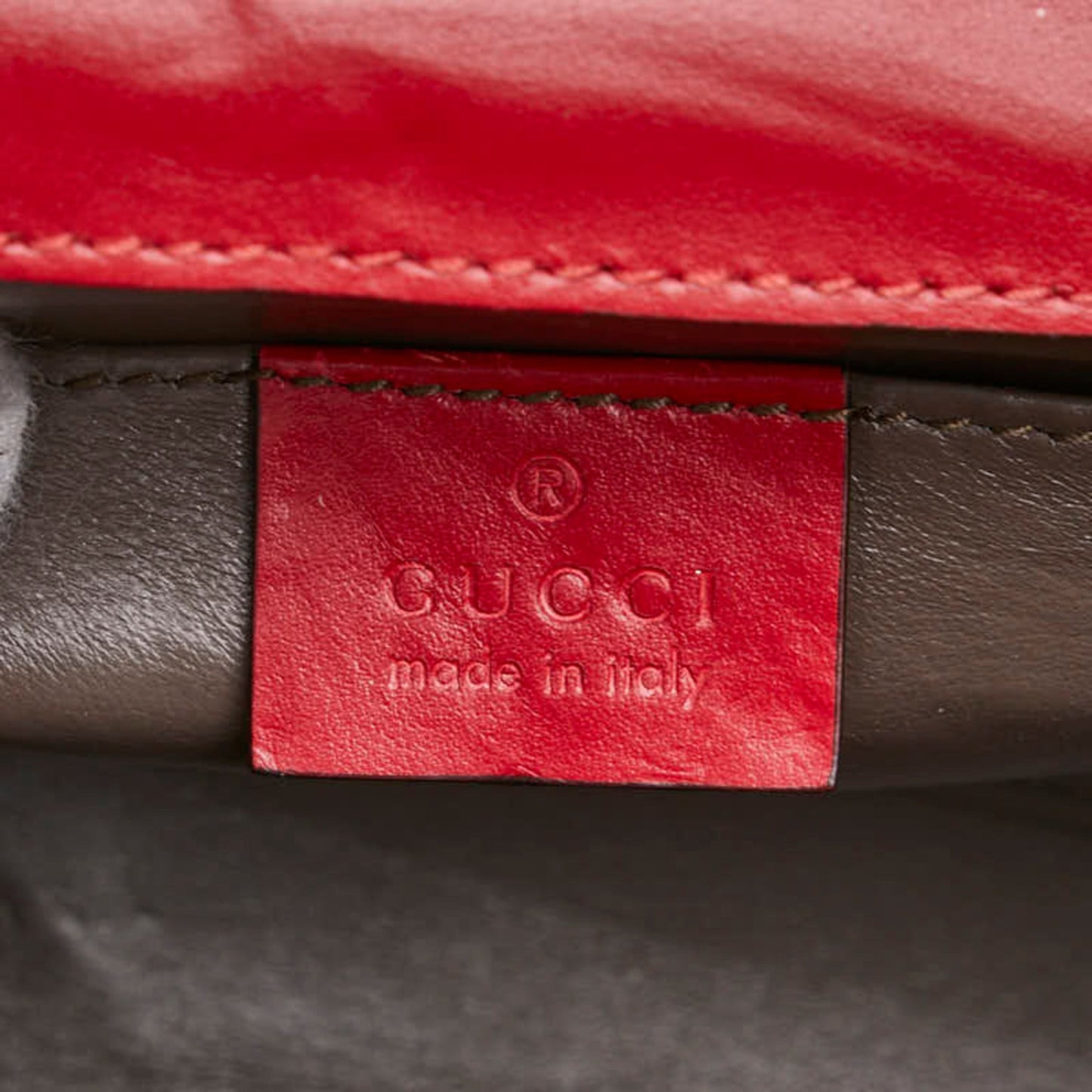 Gucci Red Color Leather Handbag Shoulder Bag