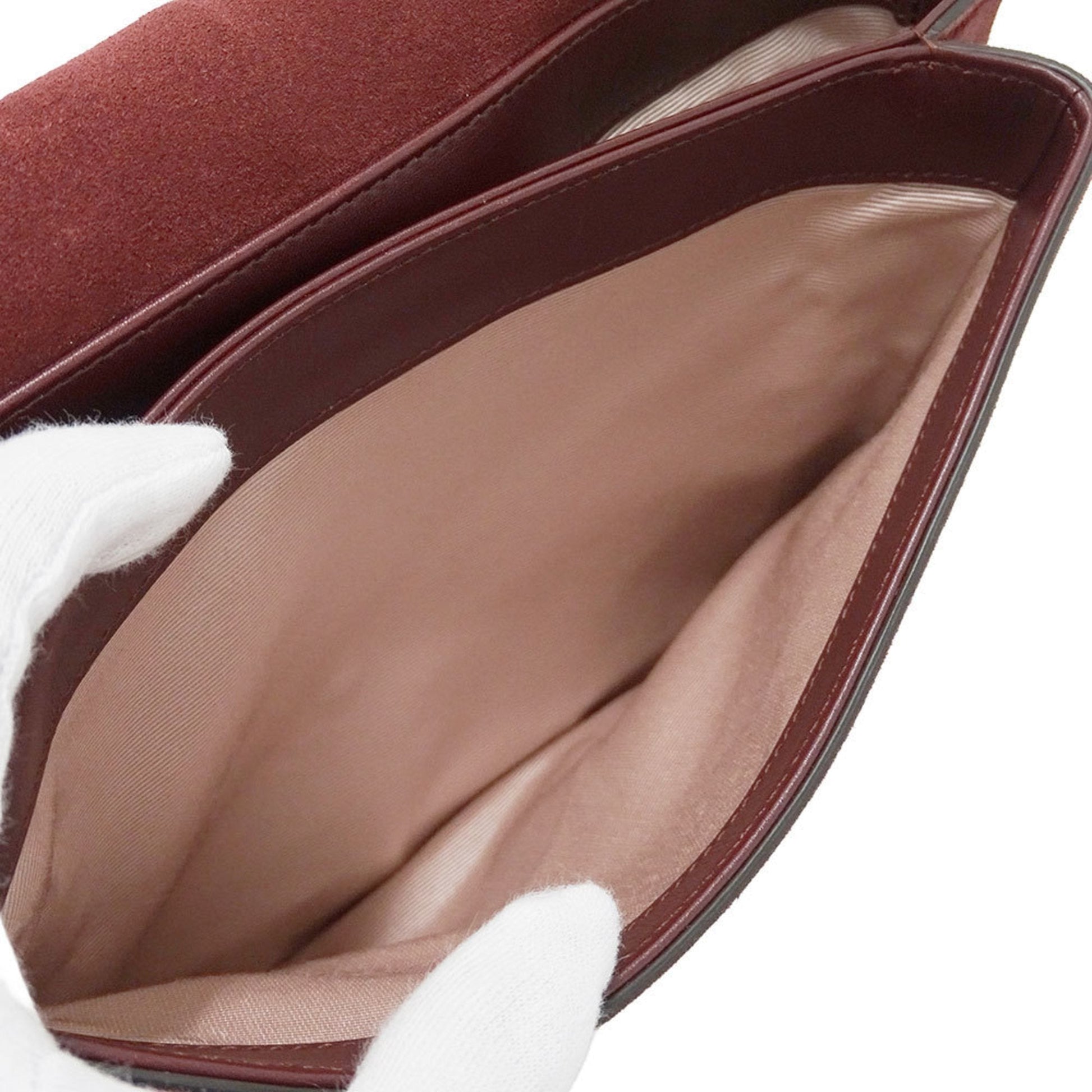 Gucci Bordeaux Suede Shoulder Bag
