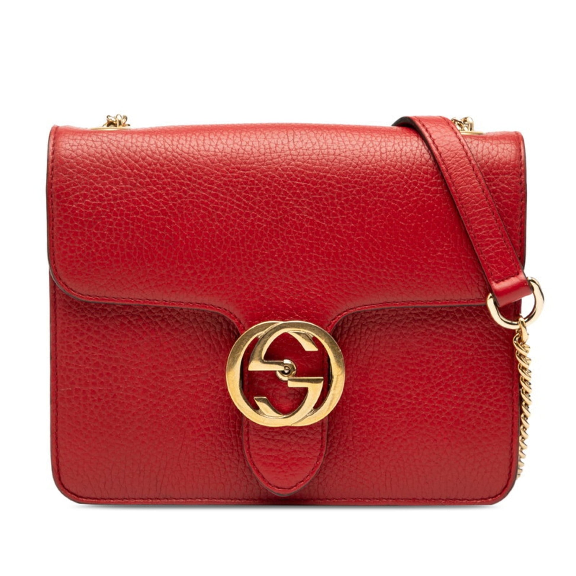 Gucci Red Color Leather Shoulder Bag