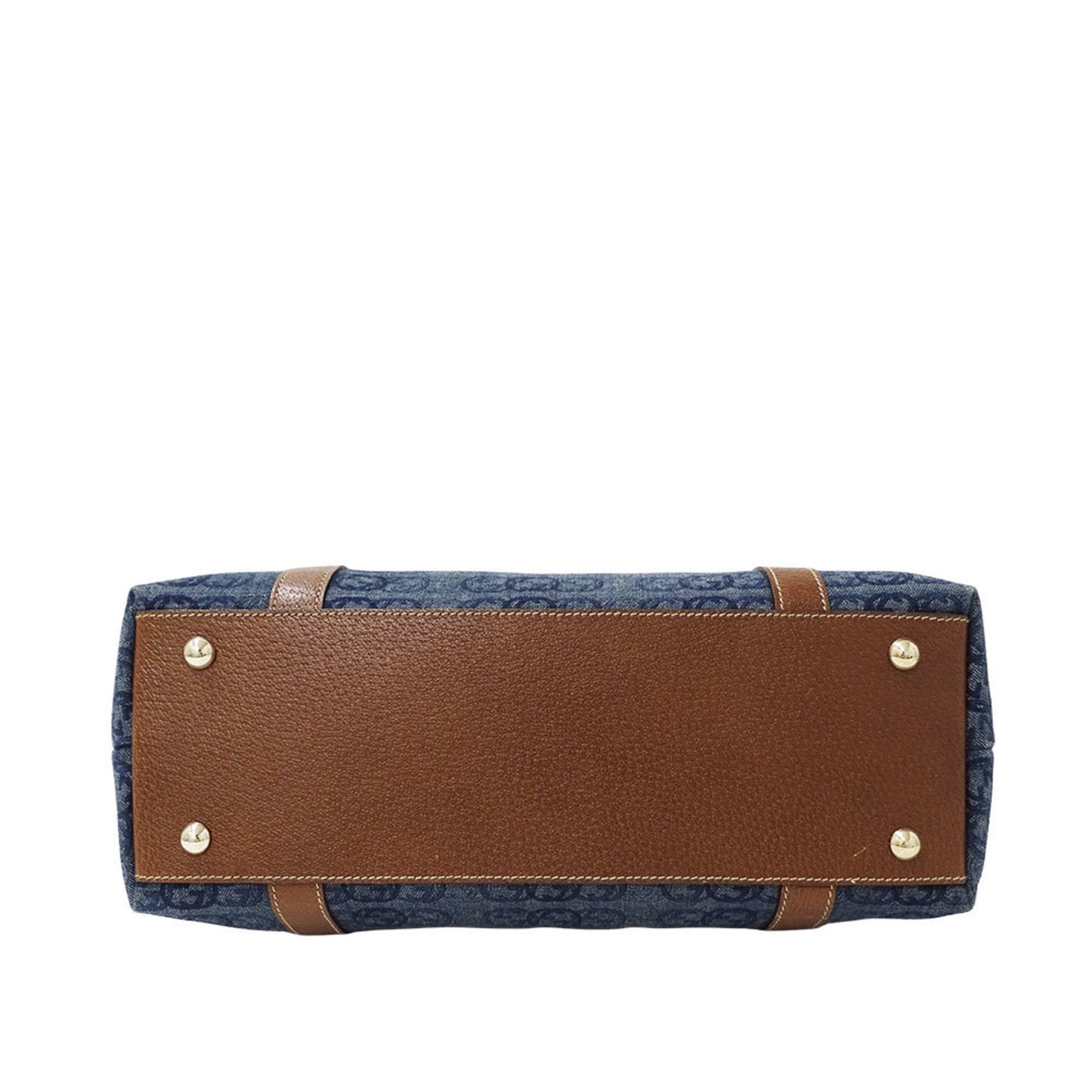 Gucci Blue Brown Denim Tote Bag