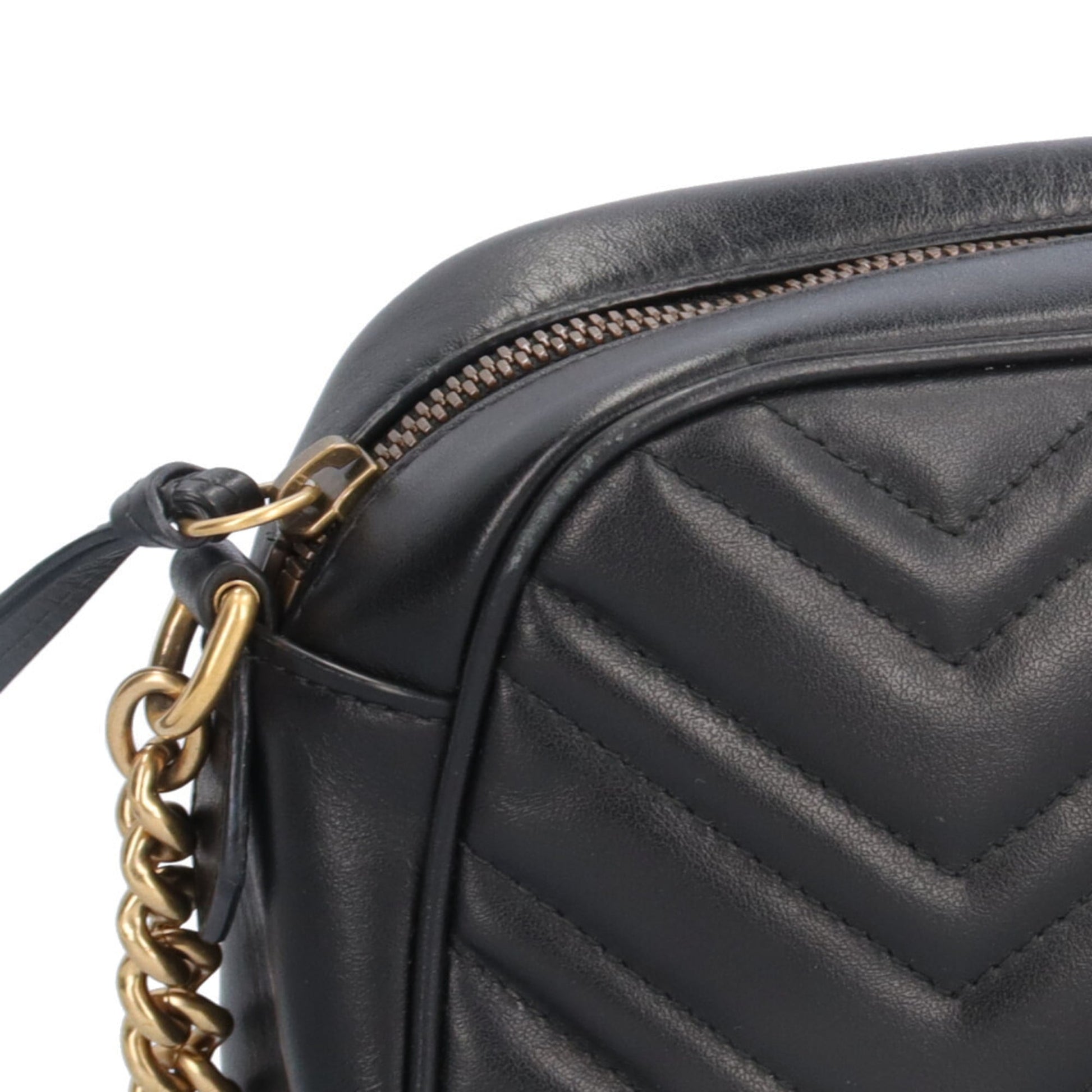Gucci Gg Marmont Black Leather Shoulder Bag