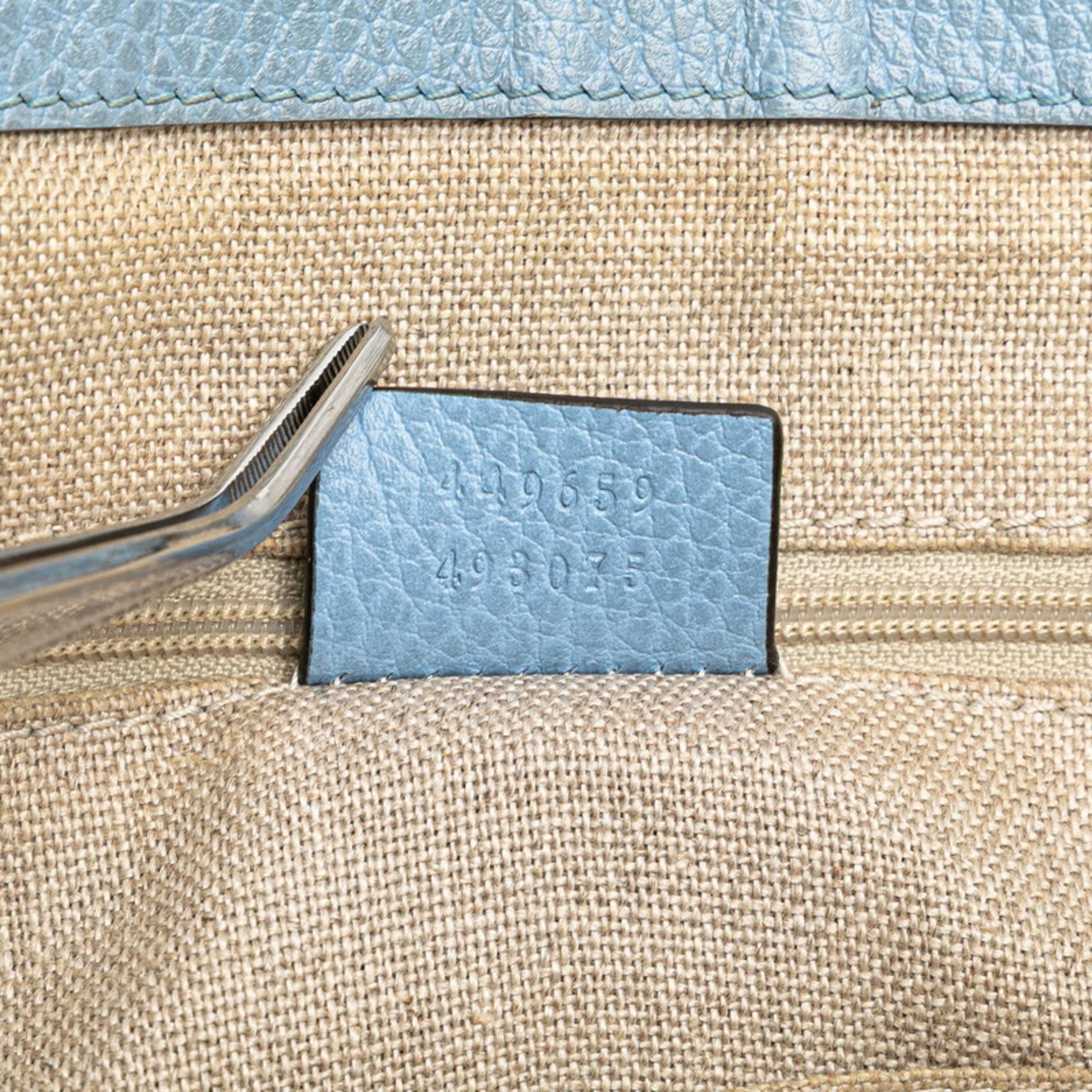Gucci Light Blue Leather Handbag Shoulder Bag