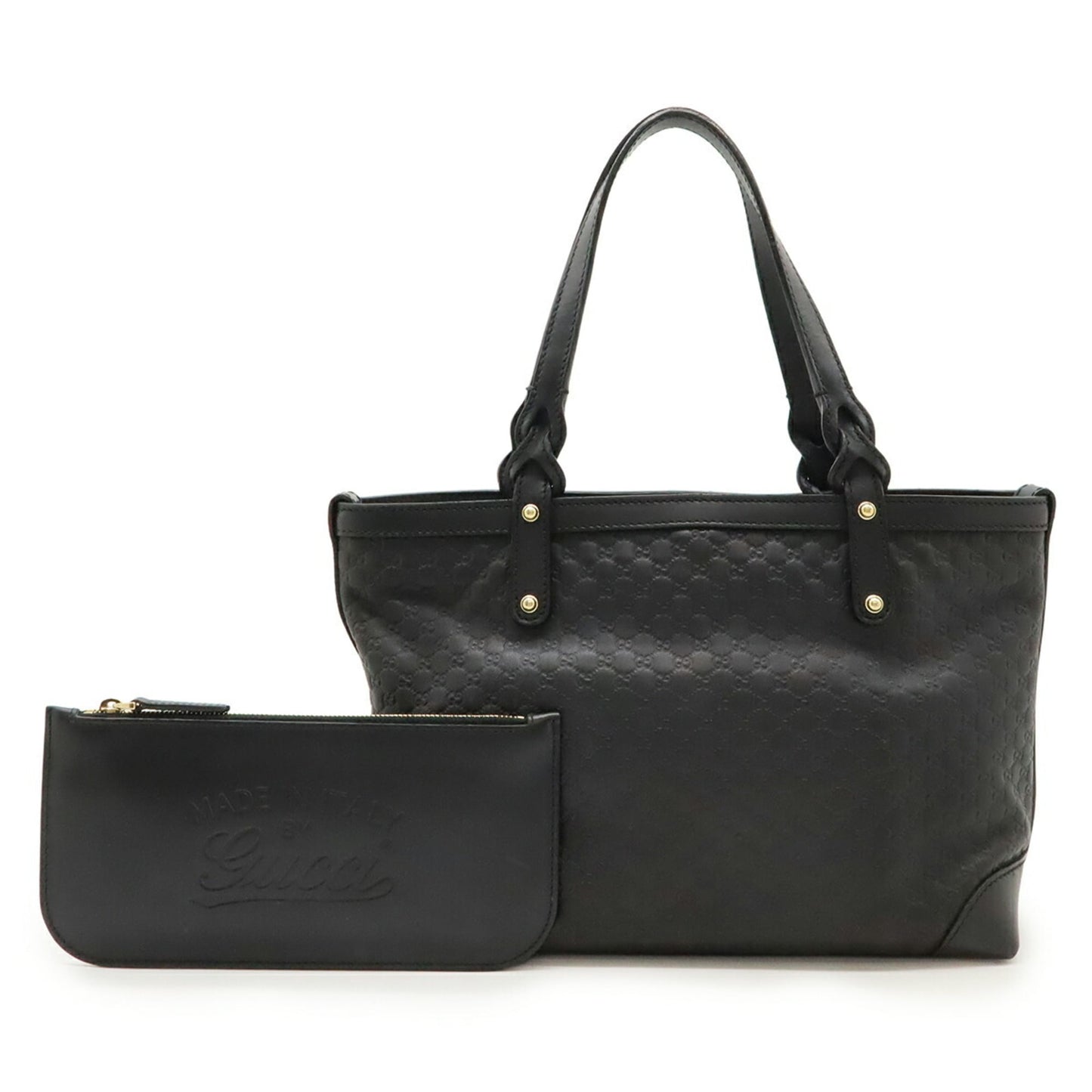 Gucci Black Leather Handbag Tote Bag