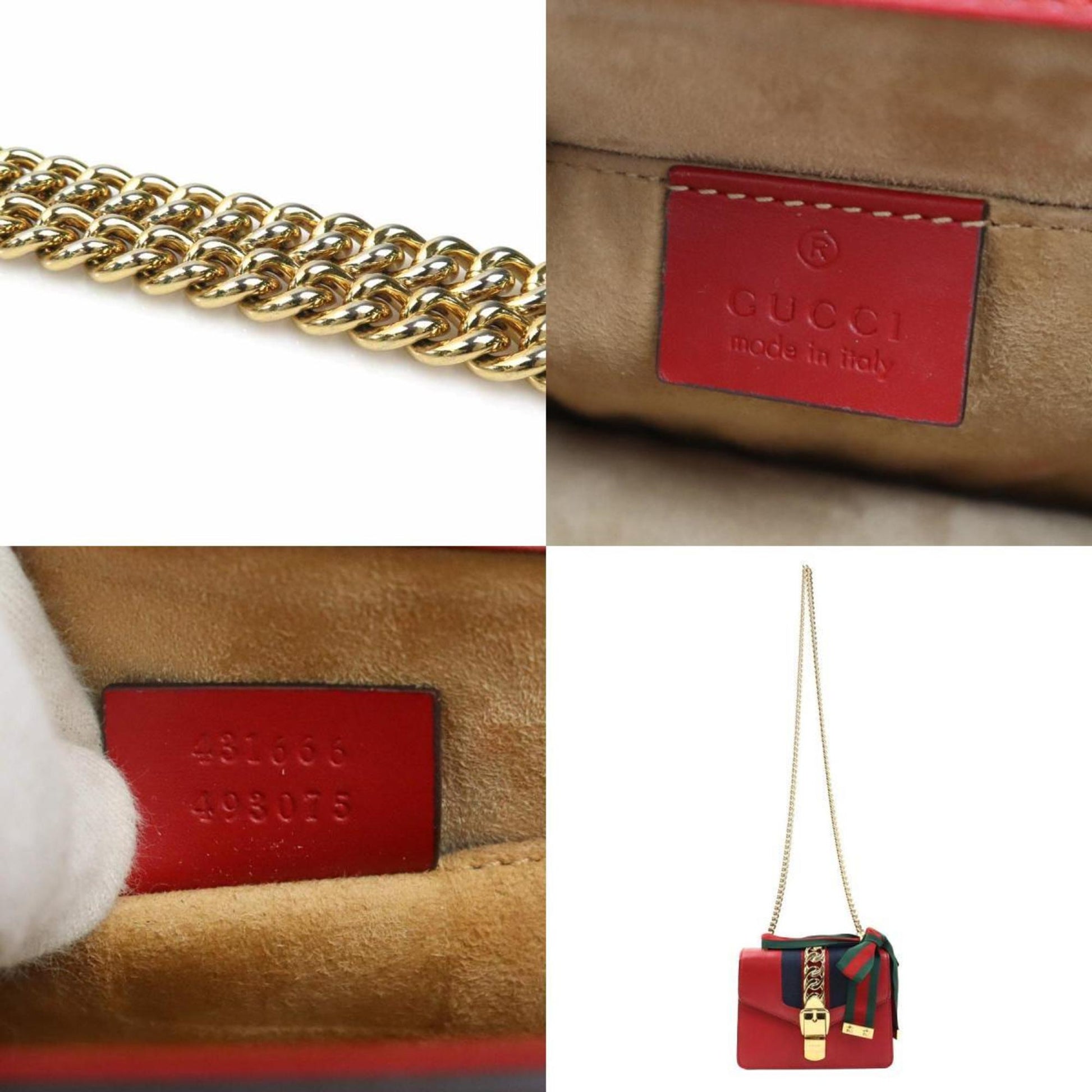 Gucci Red Color Leather Shoulder Bag