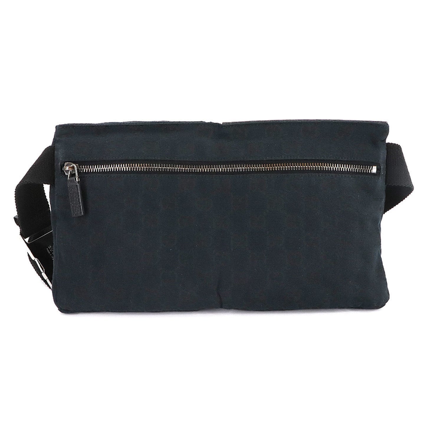 Gucci Black Gg Canvas Leather Fanny Pack
