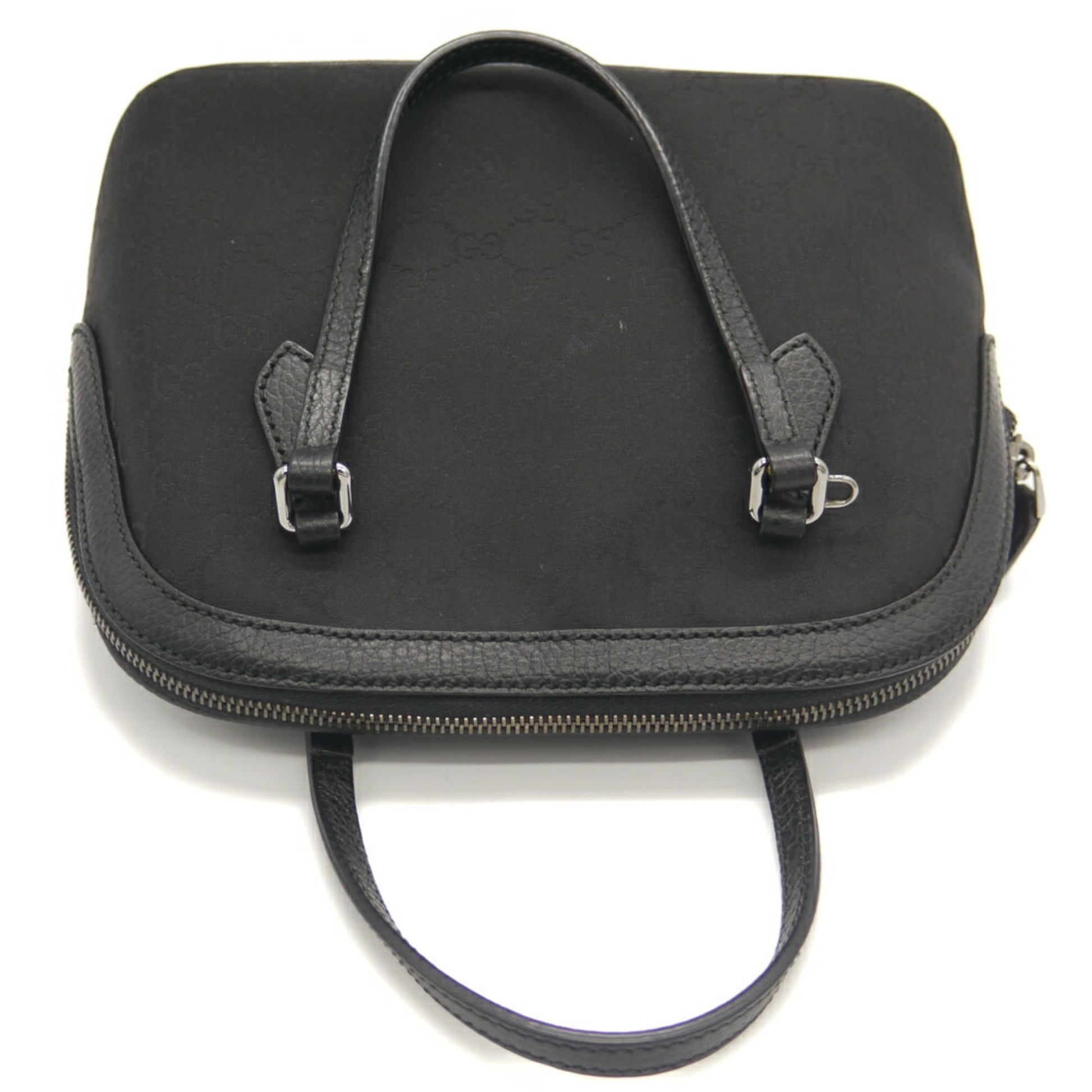 Gucci Black Nylon Leather Handbag Shoulder Bag