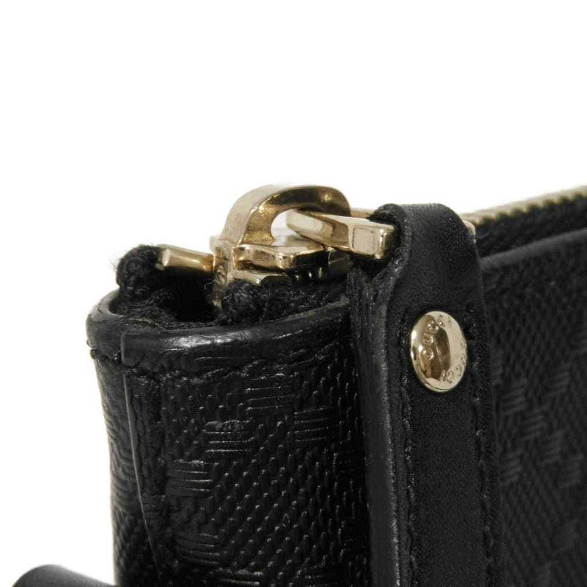 Gucci Diamante Black Leather Messenger Bag Shoulder Bag
