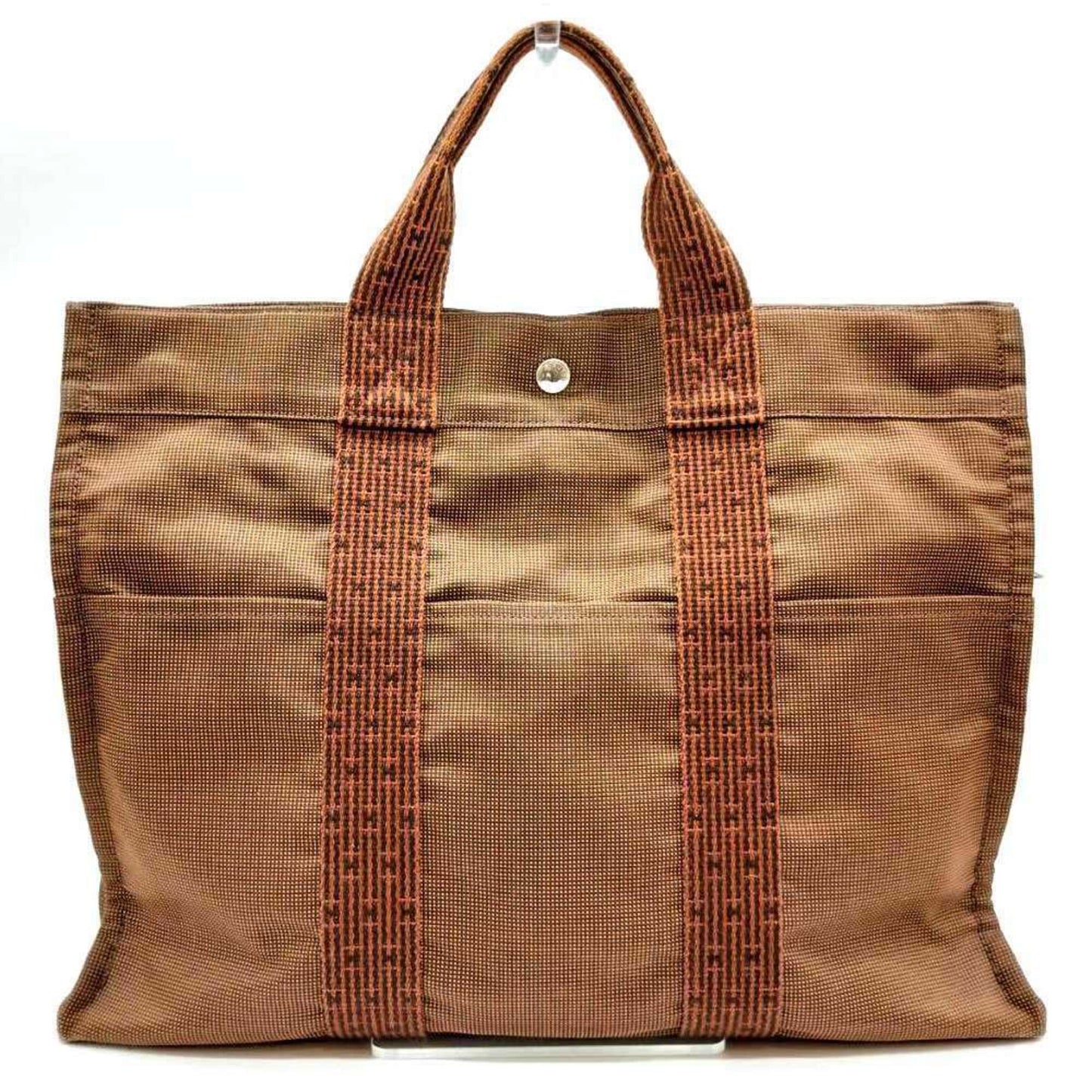 Hermes Her Line Handbag Tote Bag Canvas Brown Tote Bag 1