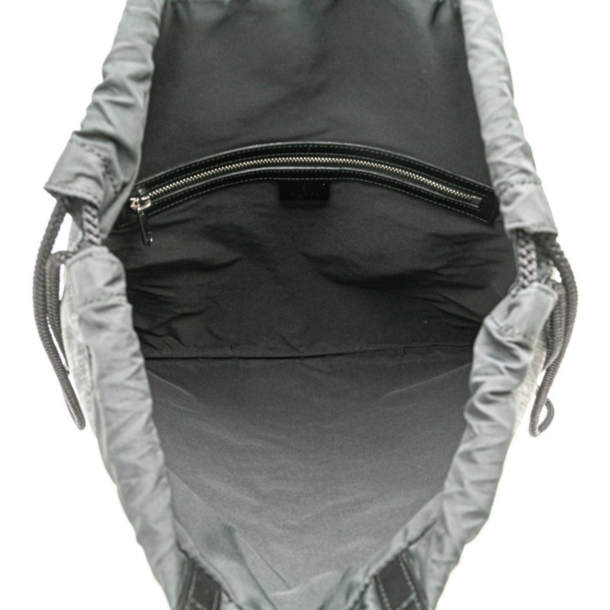 Gucci Black Gray Pvc Leather Backpack