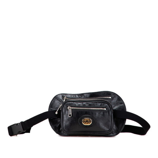 Gucci Black Leather Fanny Pack