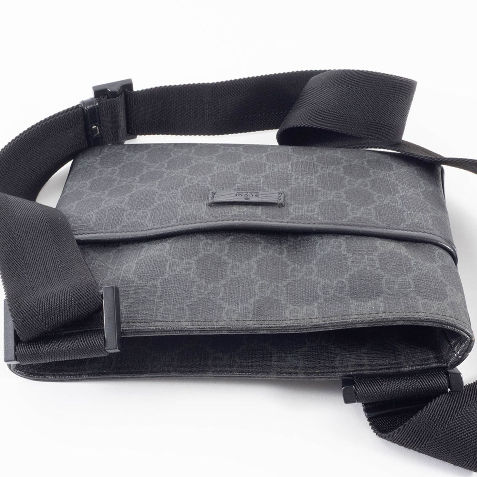 Gucci Gray Gg Supreme Leather Shoulder Bag