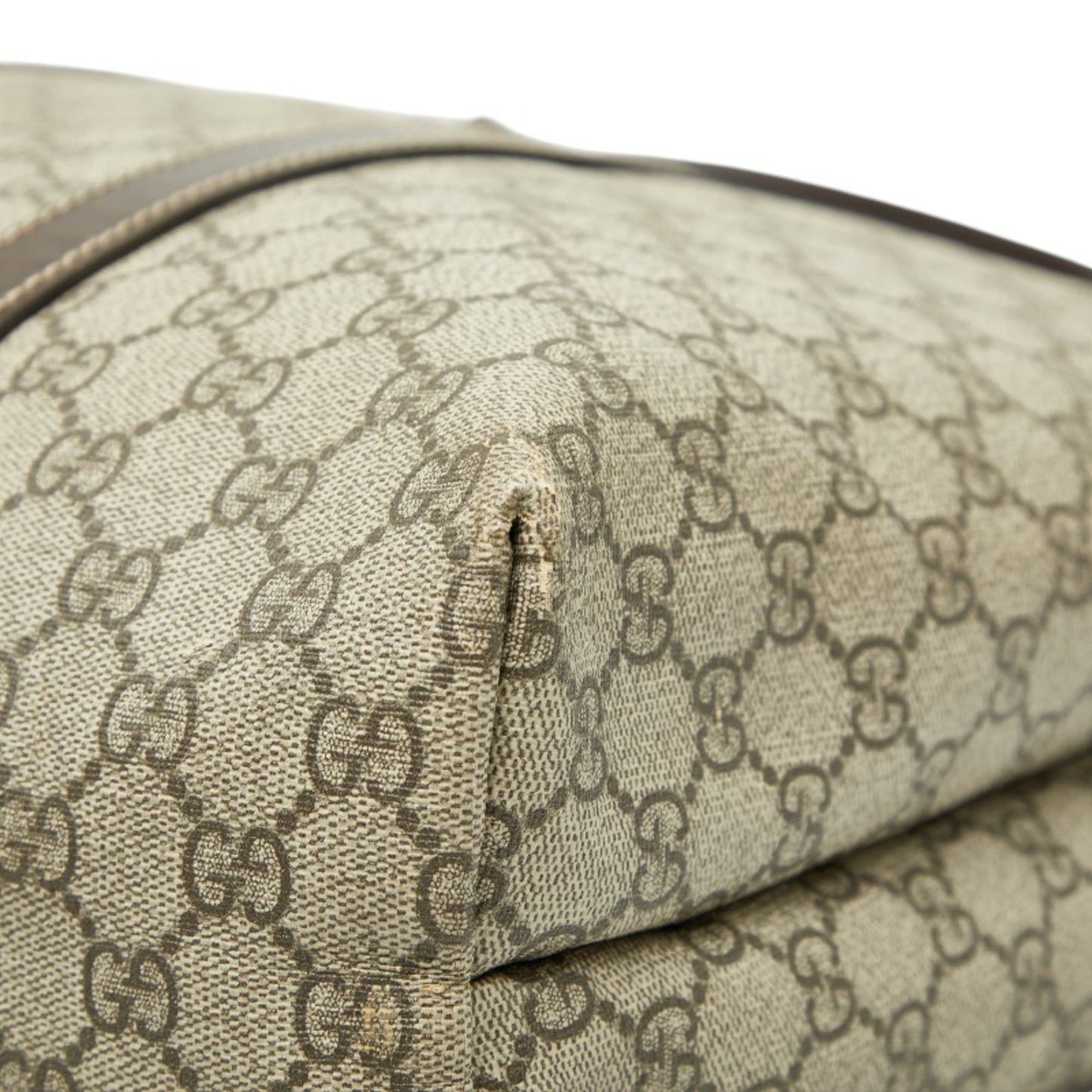 Gucci Beige Brown Pvc Leather Tote Bag