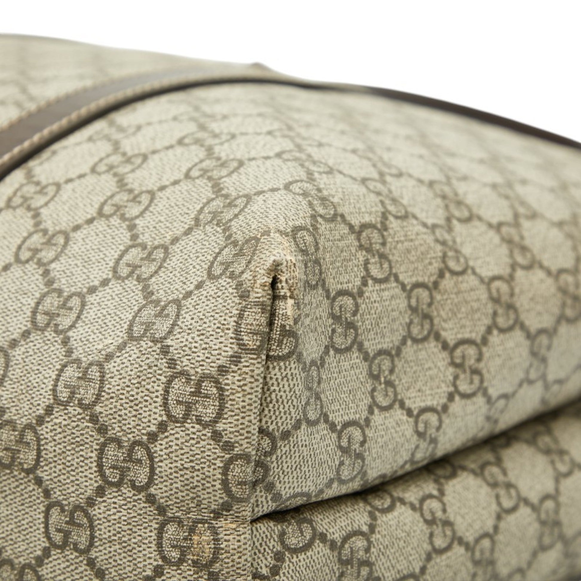 Gucci Beige Brown Pvc Leather Tote Bag
