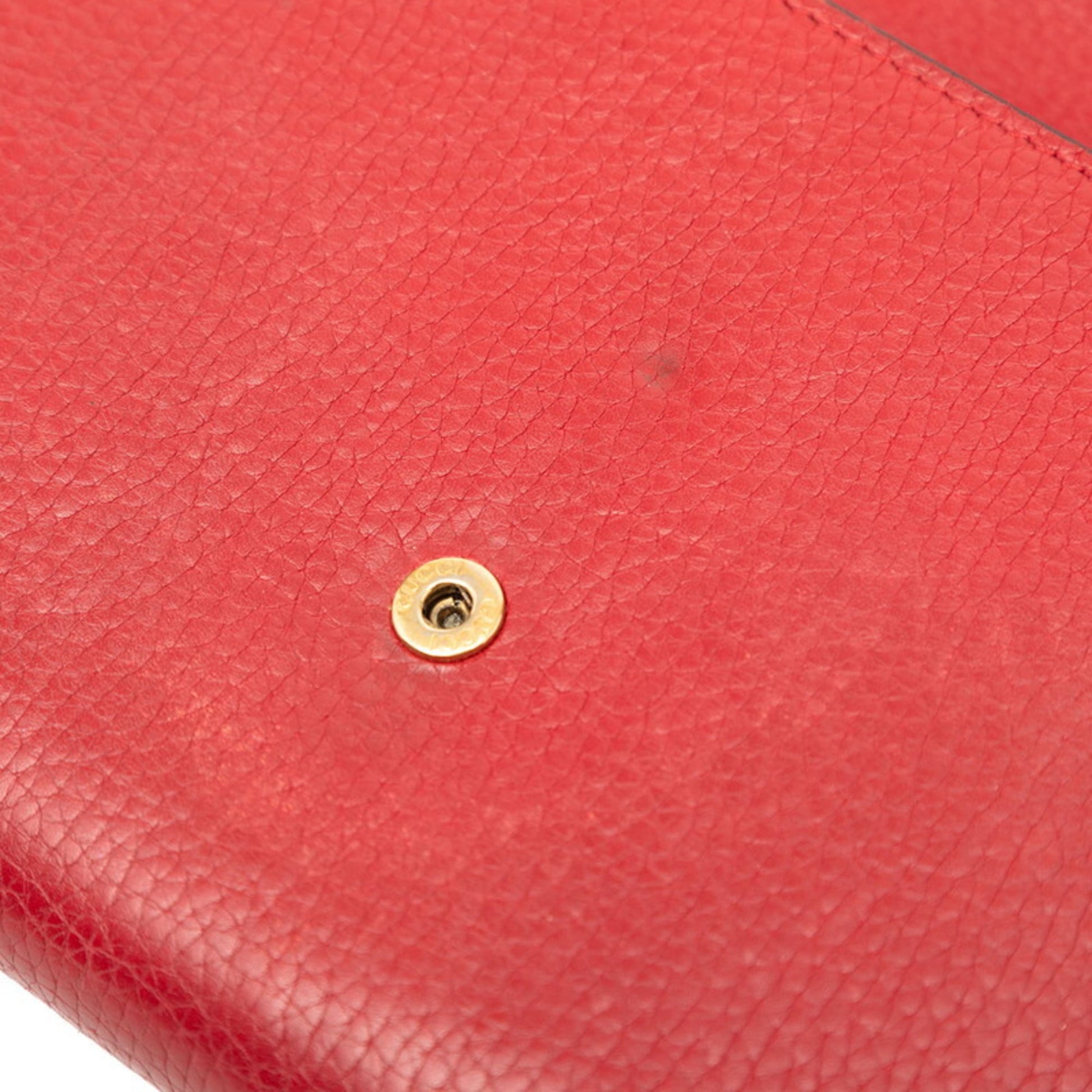 Gucci Red Color Leather Shoulder Bag