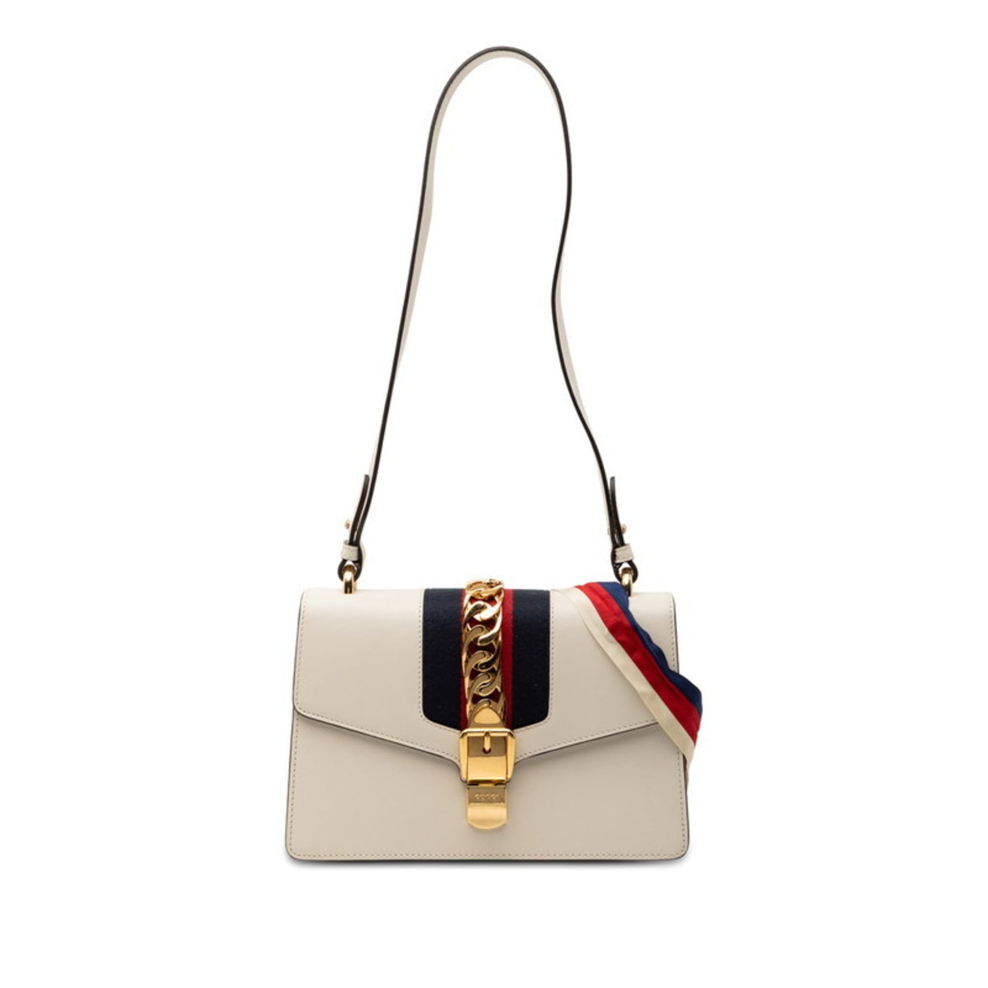 Gucci Multi-Color White Leather Handbag Shoulder Bag
