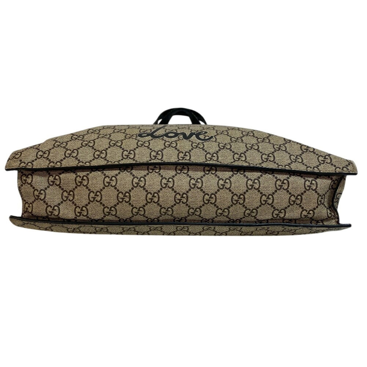 Gucci Beige Black Pvc Leather Tote Bag