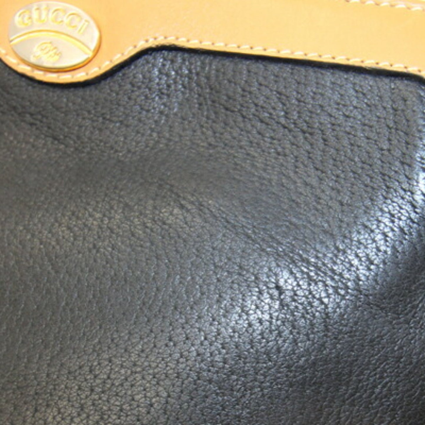 Gucci Black Light Brown Leather Pochette Shoulder Bag