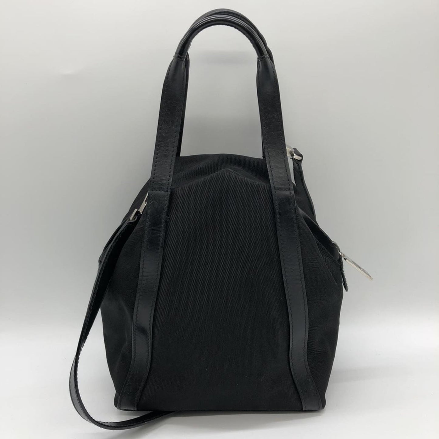 Gucci Black Canvas Leather Handbag Shoulder Bag