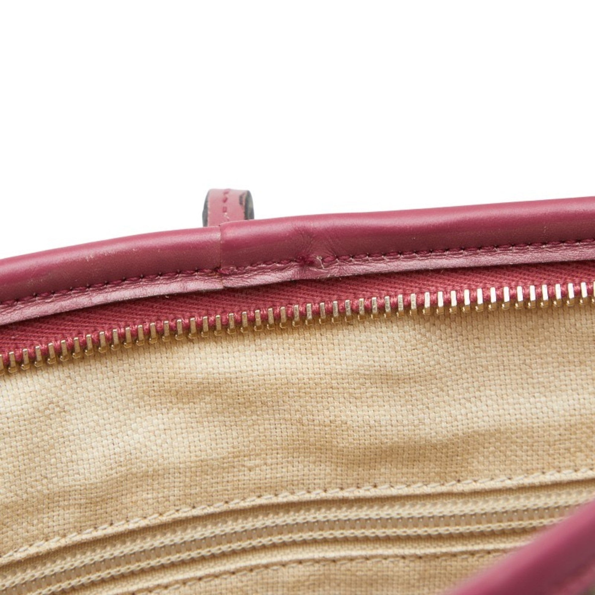 Gucci Green Canvas Leather Shoulder Bag Tote Bag