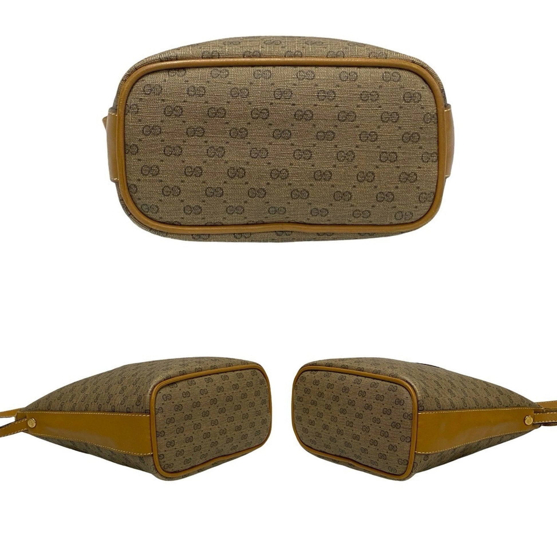 Gucci Brown Camel Leather Pvc Pochette Shoulder Bag