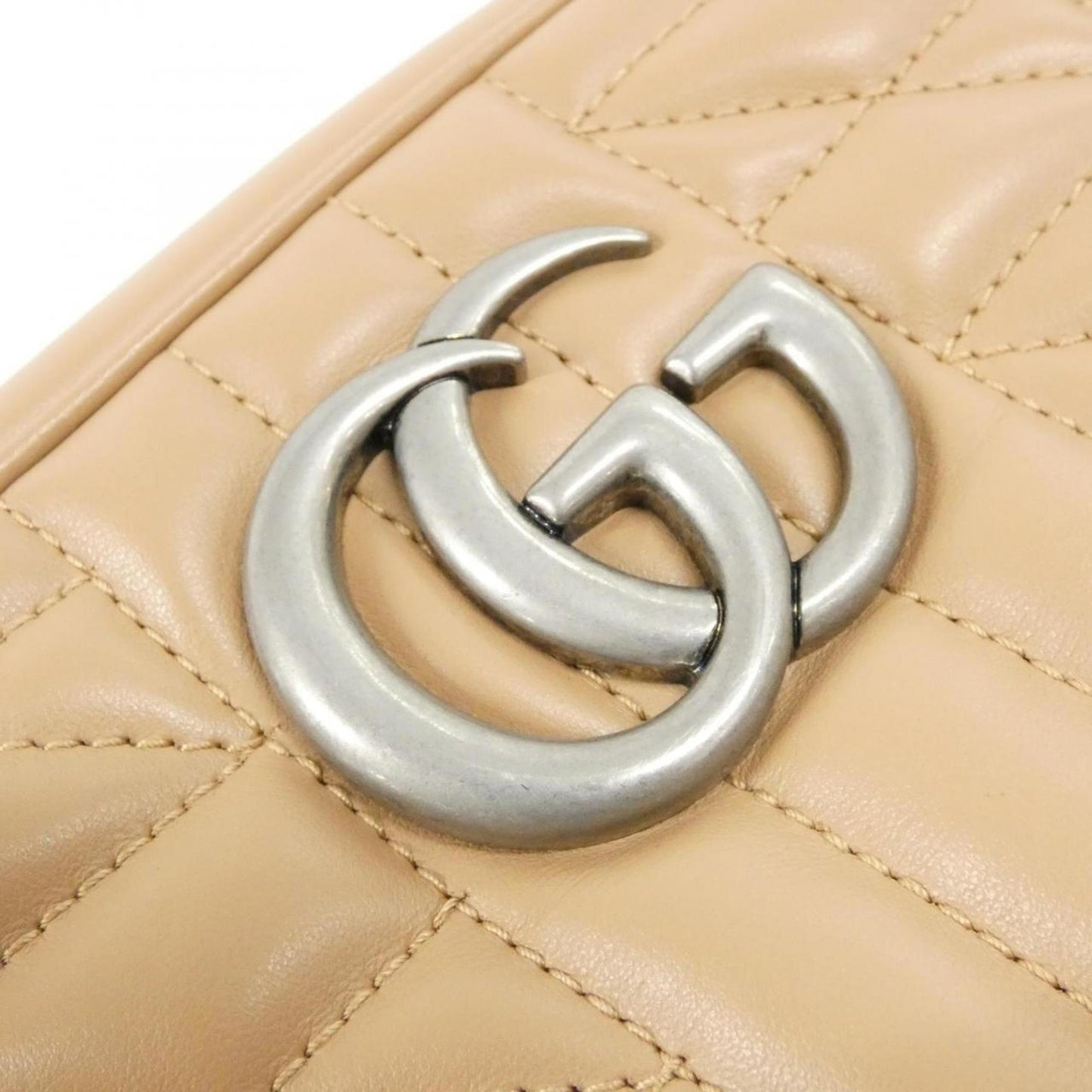 Gucci Gg Marmont Beige Leather Shoulder Bag