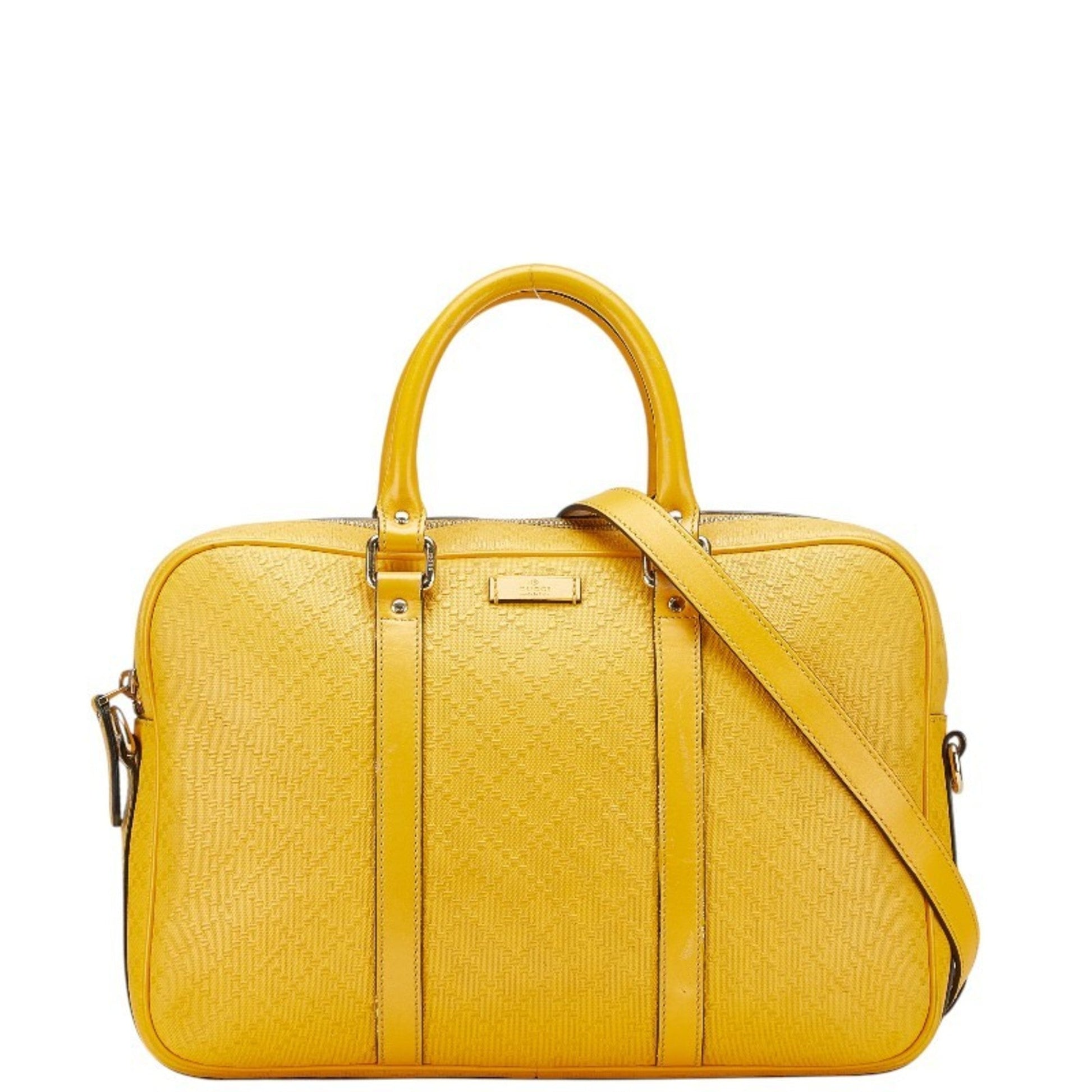 Gucci Diamante Yellow Leather Shoulder Bag