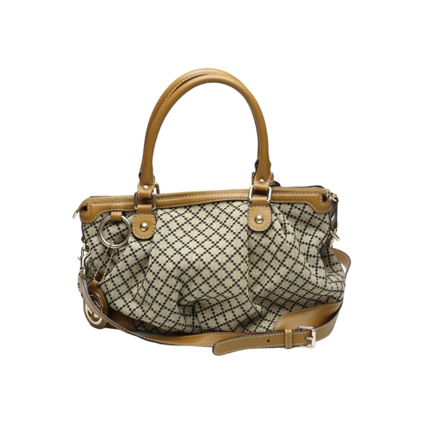 Gucci Beige Brown Canvas Shoulder Bag Tote Bag