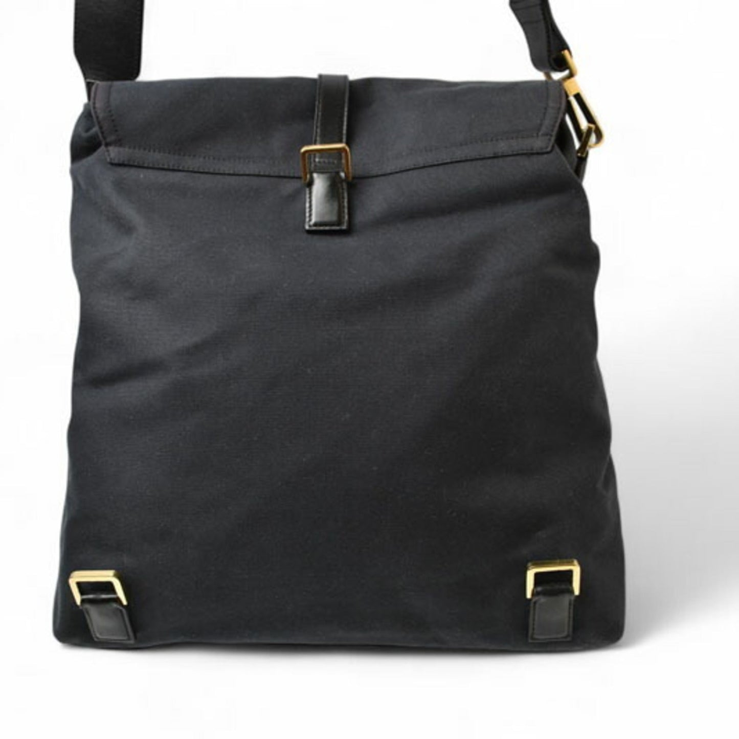 Gucci Black Cotton Canvas Shoulder Bag Sling Bag