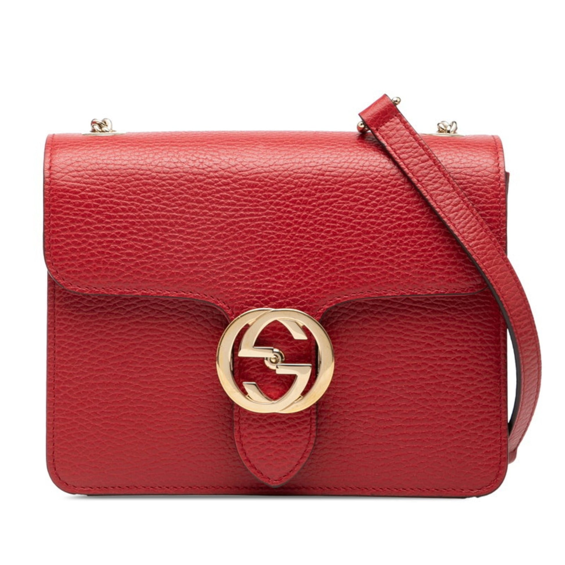 Gucci Red Color Leather Shoulder Bag