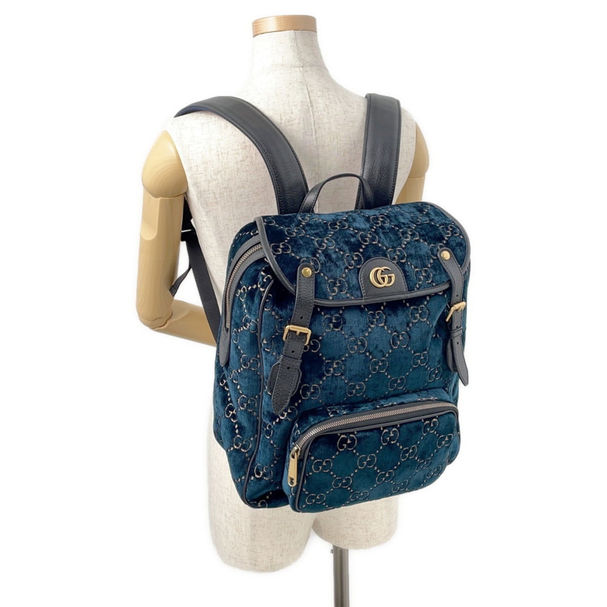 Gucci Blue Velvet Backpack