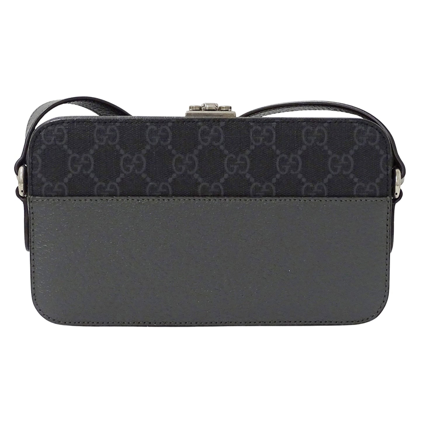 Gucci Black Gray Gg Supreme Canvas Shoulder Bag