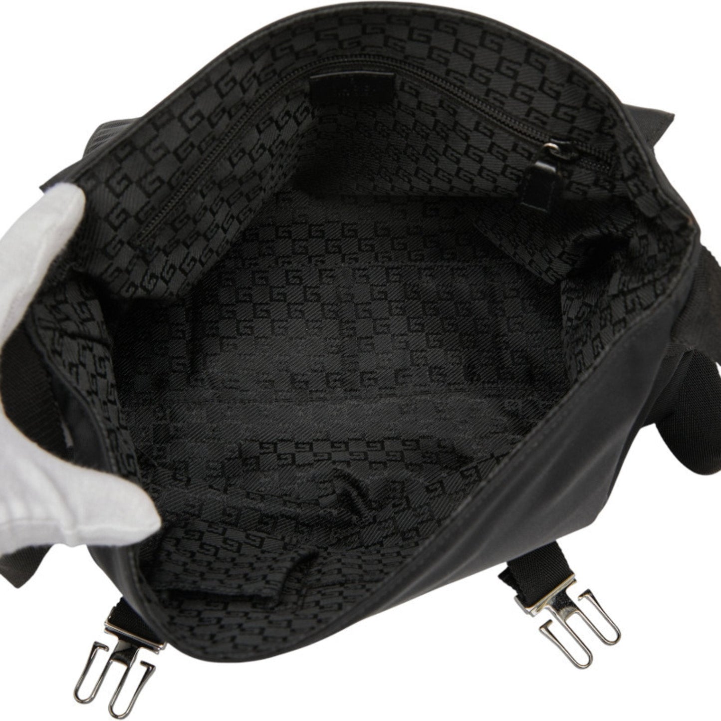 Gucci Black Nylon Leather Messenger Bag Shoulder Bag