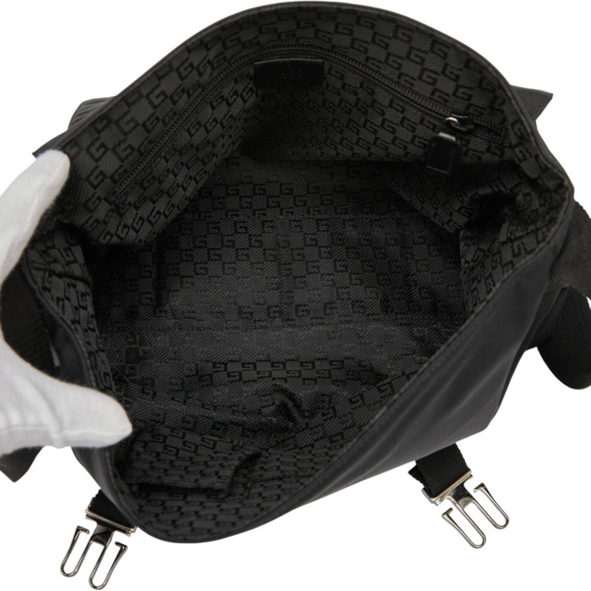 Gucci Black Nylon Leather Messenger Bag Shoulder Bag