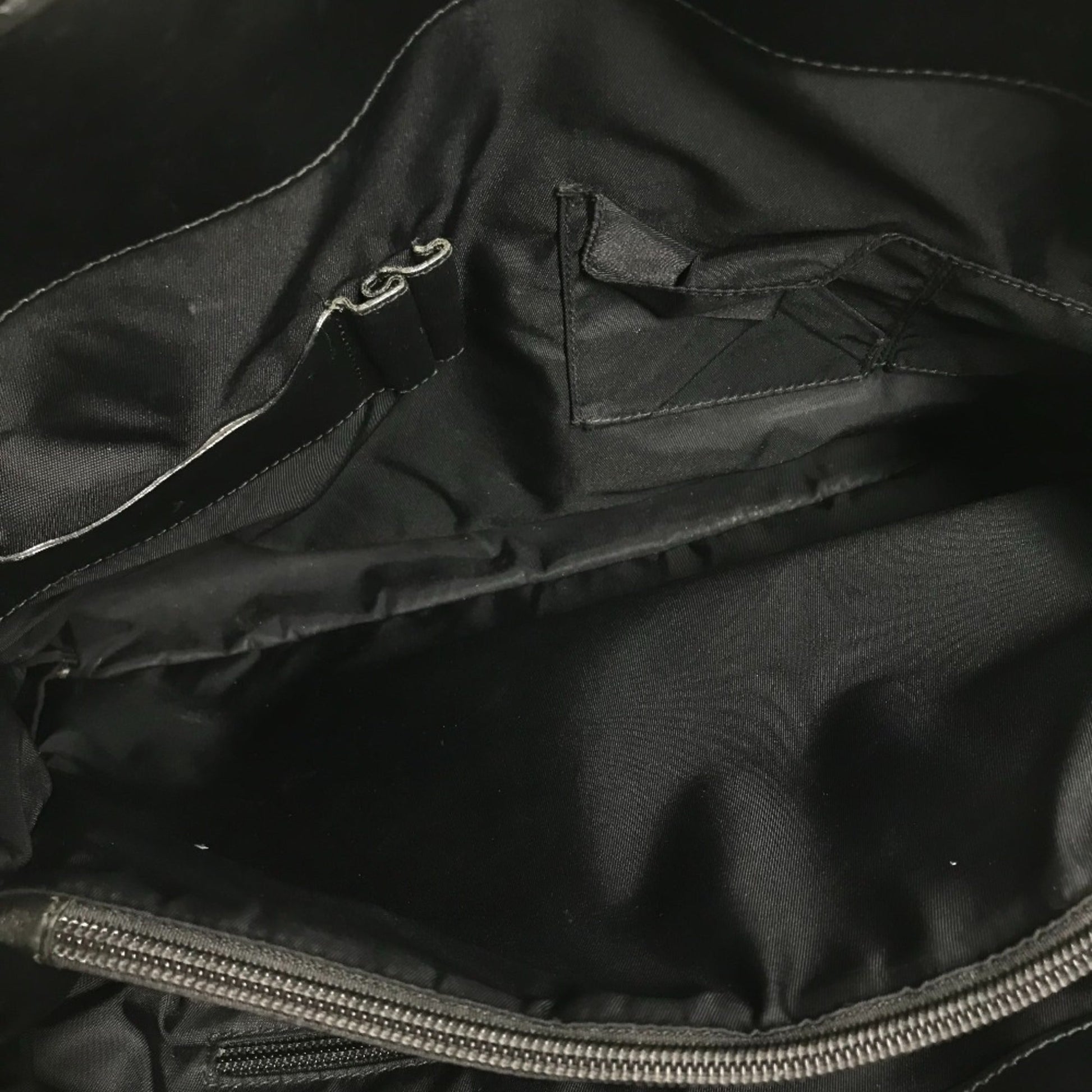 Gucci Black Nylon Leather Handbag Tote Bag