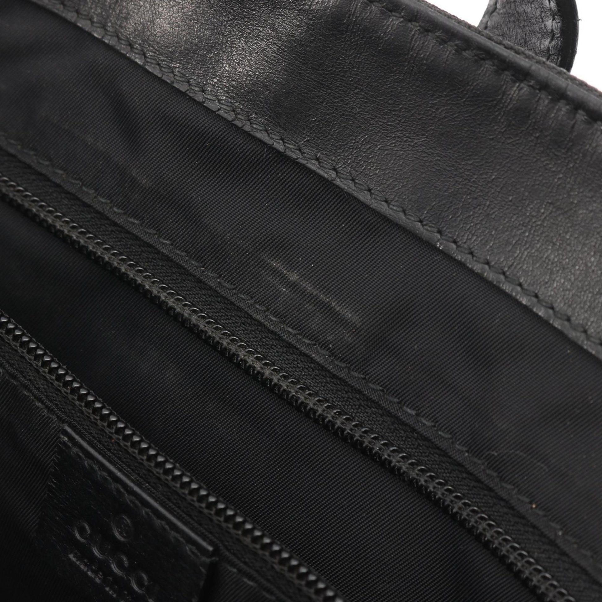 Gucci Black Green Red Color Canvas Leather Tote Bag
