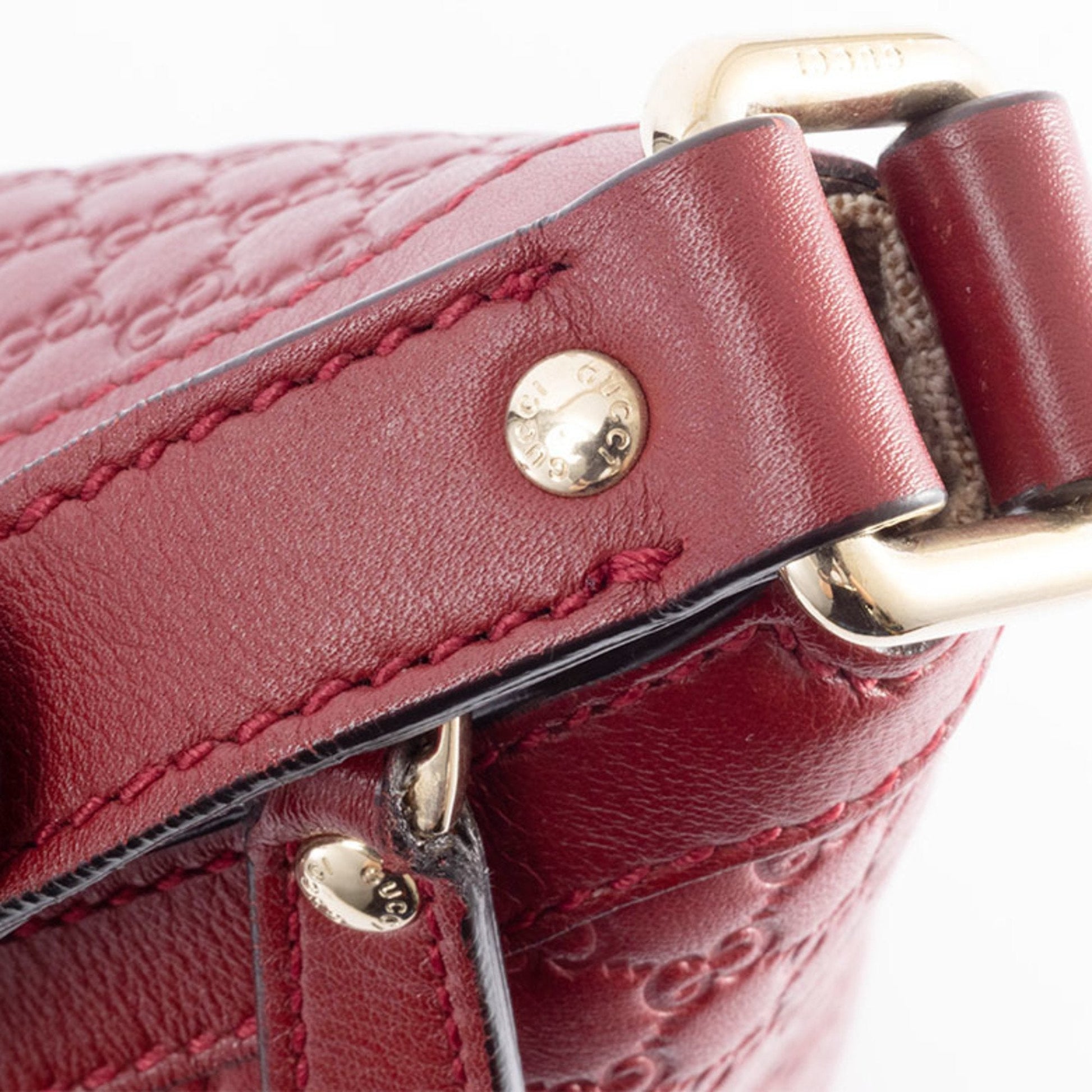 Gucci Microguccissima Red Color Leather Shoulder Bag