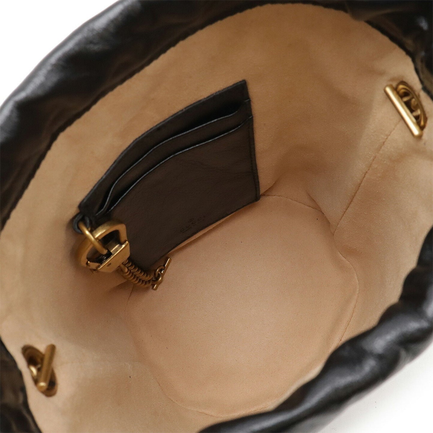 Gucci Gg Marmont Black Red Color Leather Shoulder Bag