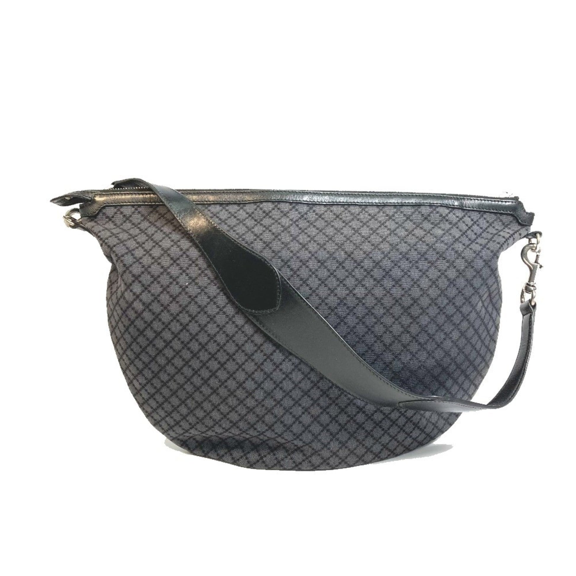 Gucci Diamante Black Gray Canvas Shoulder Bag