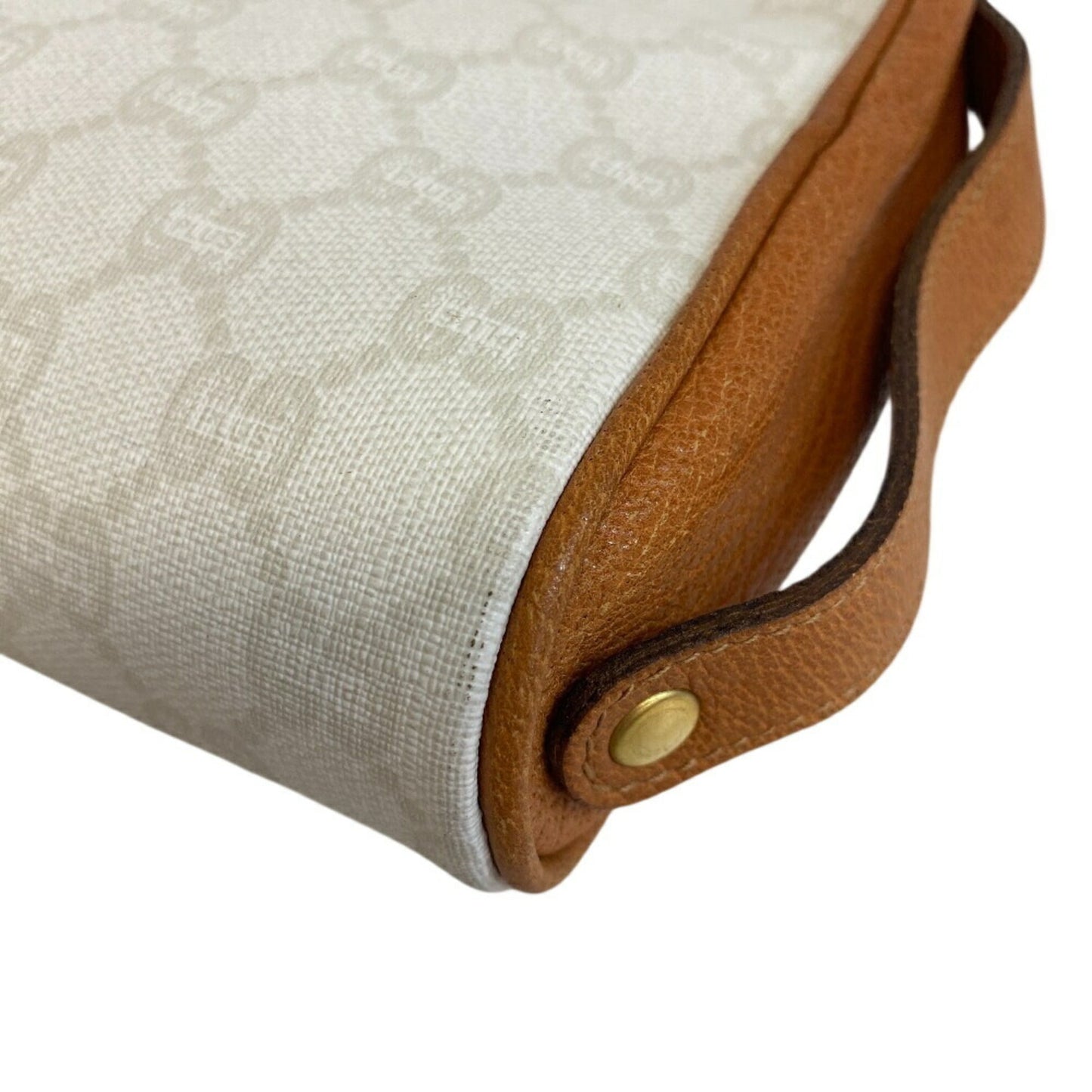 Gucci Gg Plus White Pvc Clutch Bag