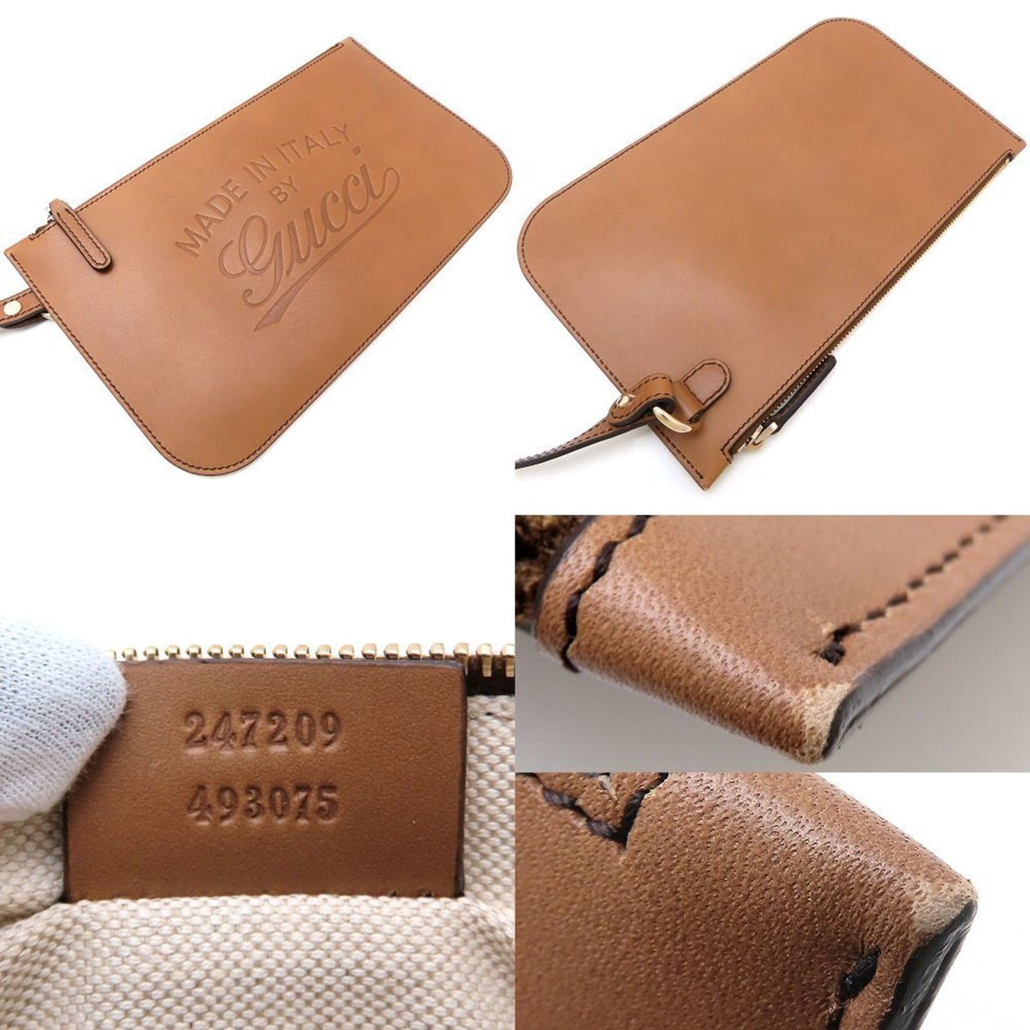 Gucci Gg Canvas Beige Brown Gg Canvas Leather Tote Bag