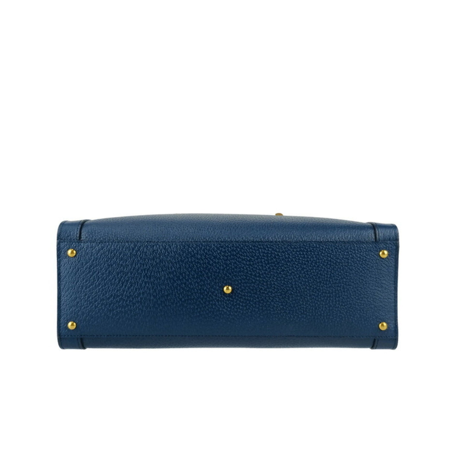 Gucci Royal Blue Leather Handbag Shoulder Bag Tote Bag