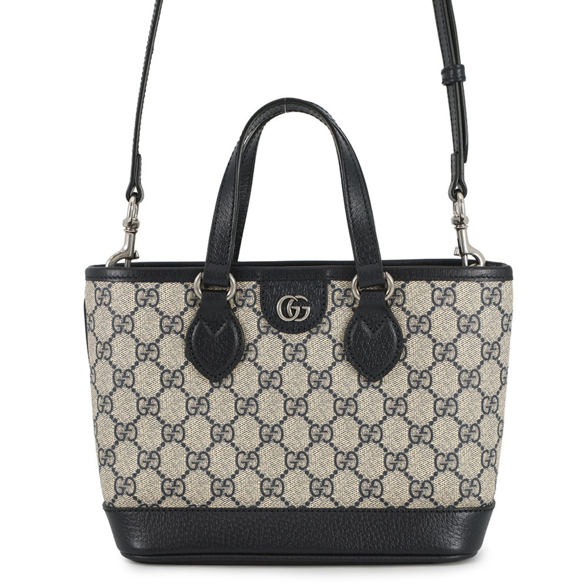 Gucci Ophidia Beige Navy Gg Supreme Leather Shoulder Bag