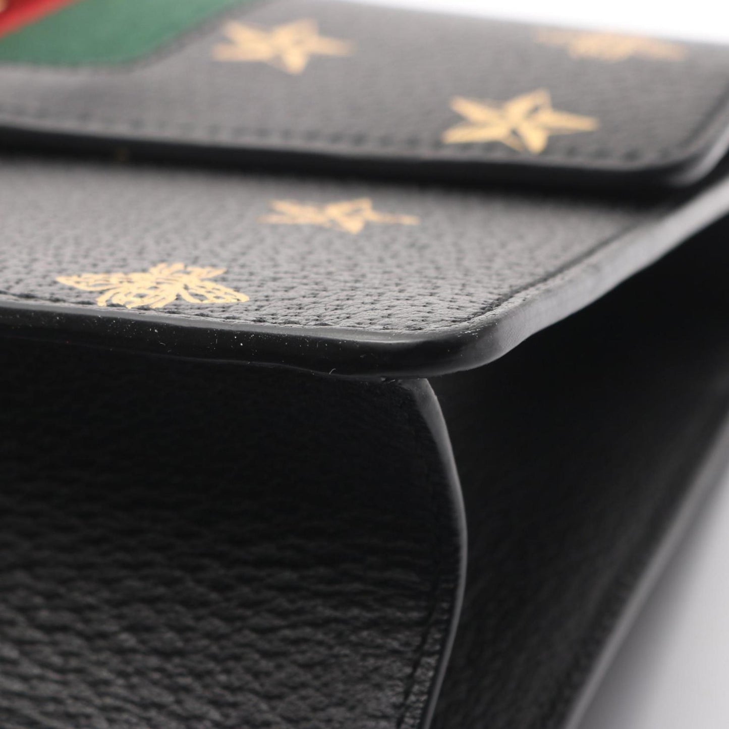 Gucci Black Gold Leather Shoulder Bag