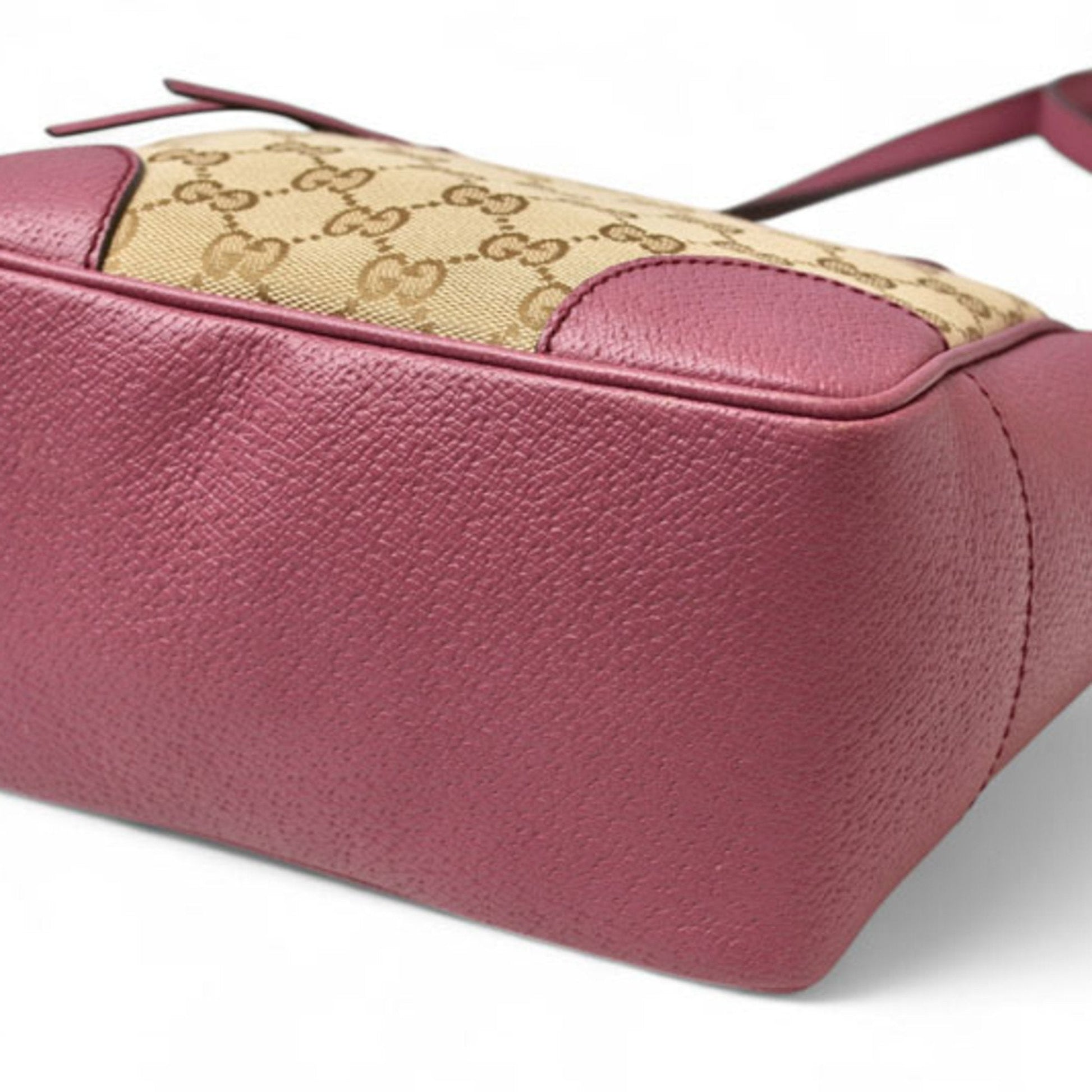 Gucci Beige Pink Gg Canvas Leather Handbag Shoulder Bag