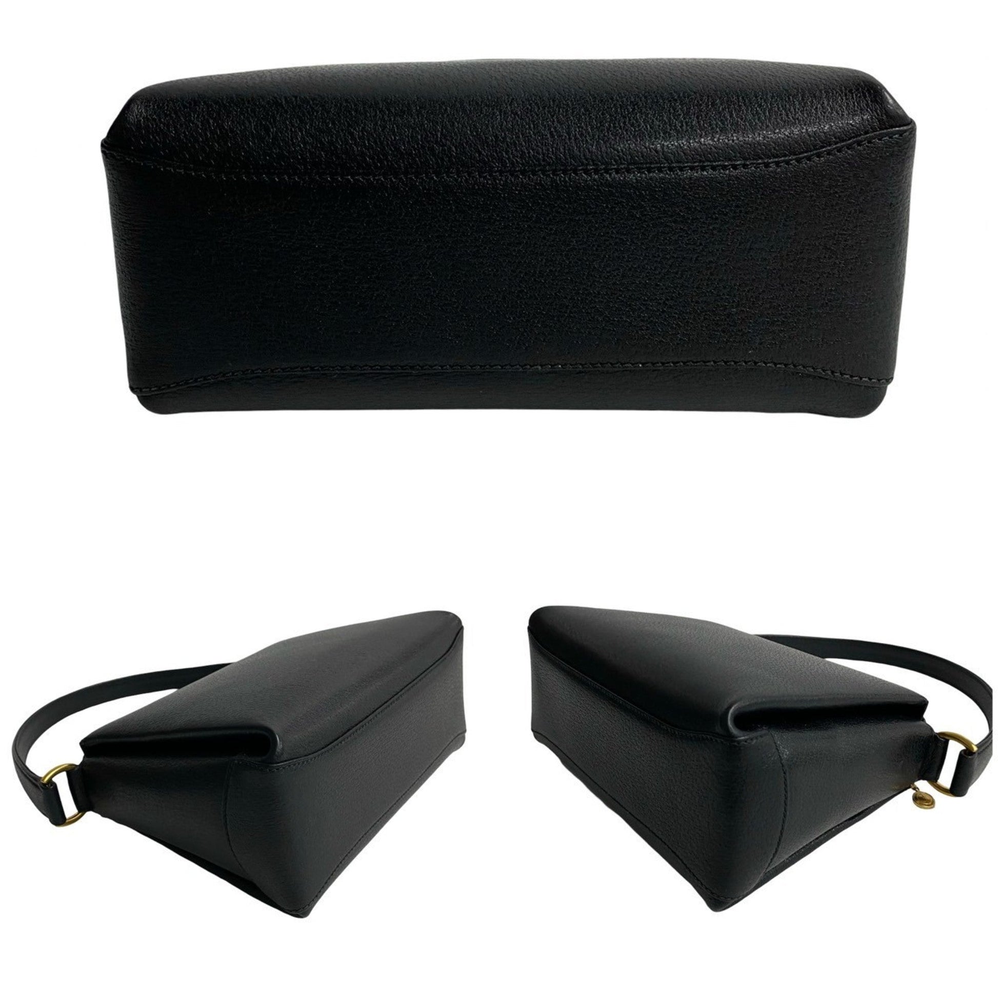 Gucci Black Leather Handbag Tote Bag