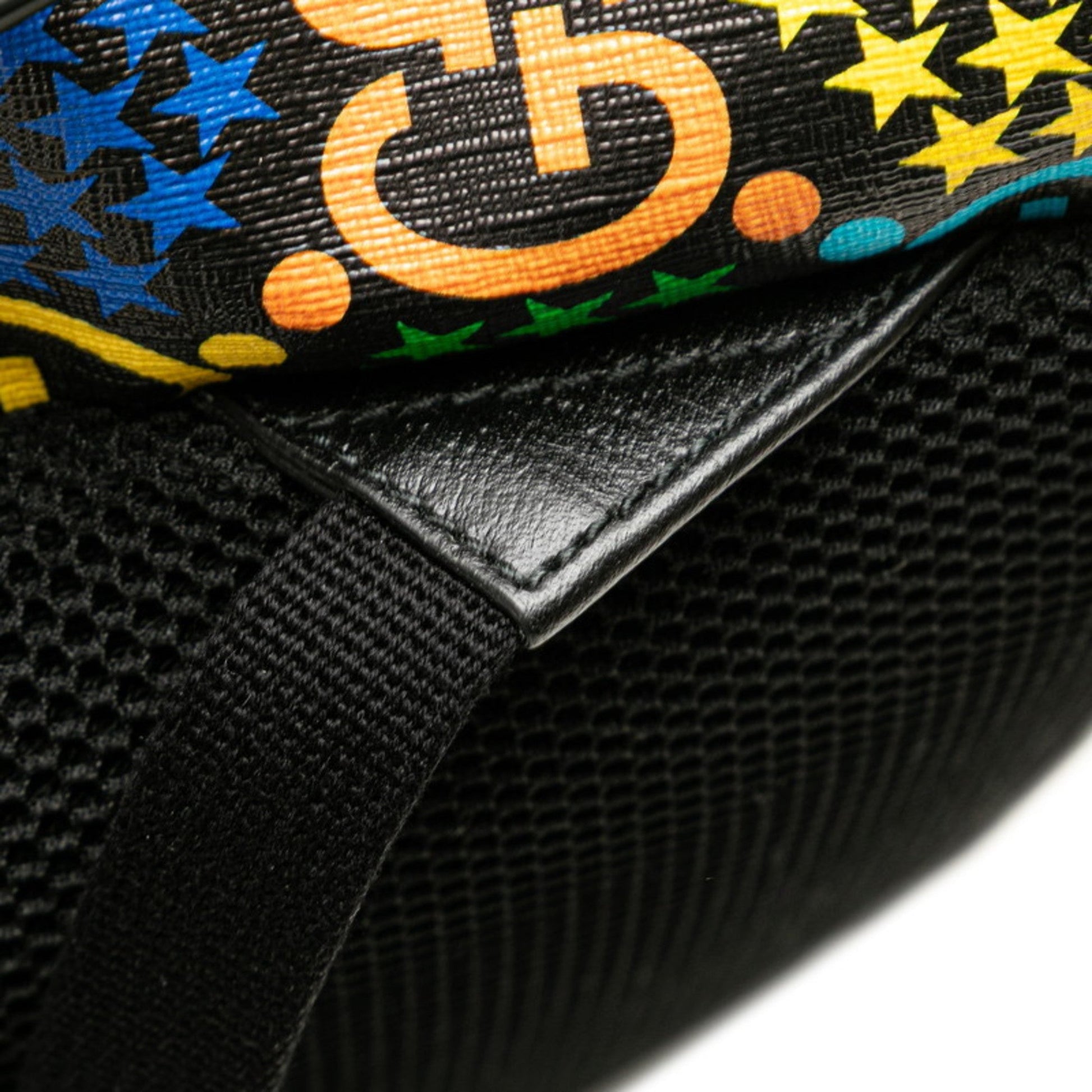 Gucci Black Multi-Color Pvc Leather Backpack
